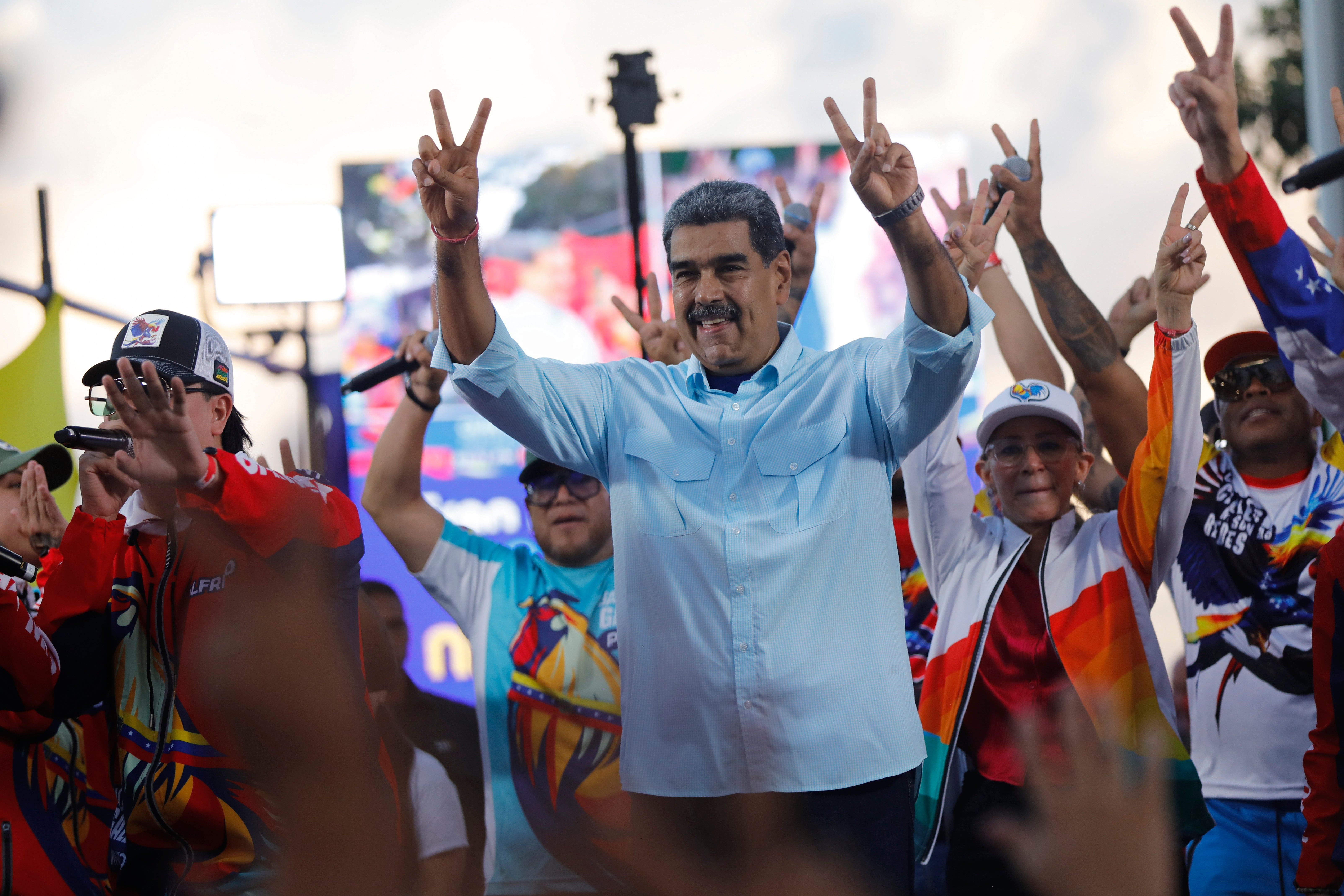 Maduro at a rally in Caracas, Venezuela in August