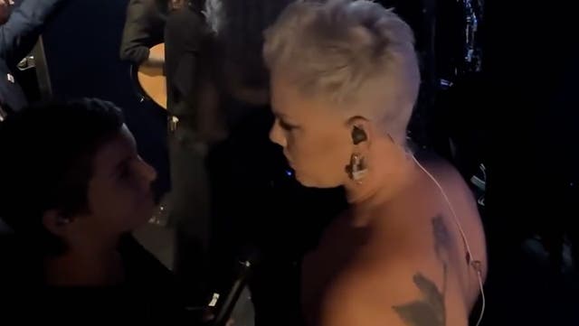 <p>Pink shares touching backstage moment with daughter Willow seconds before DNC duet.</p>