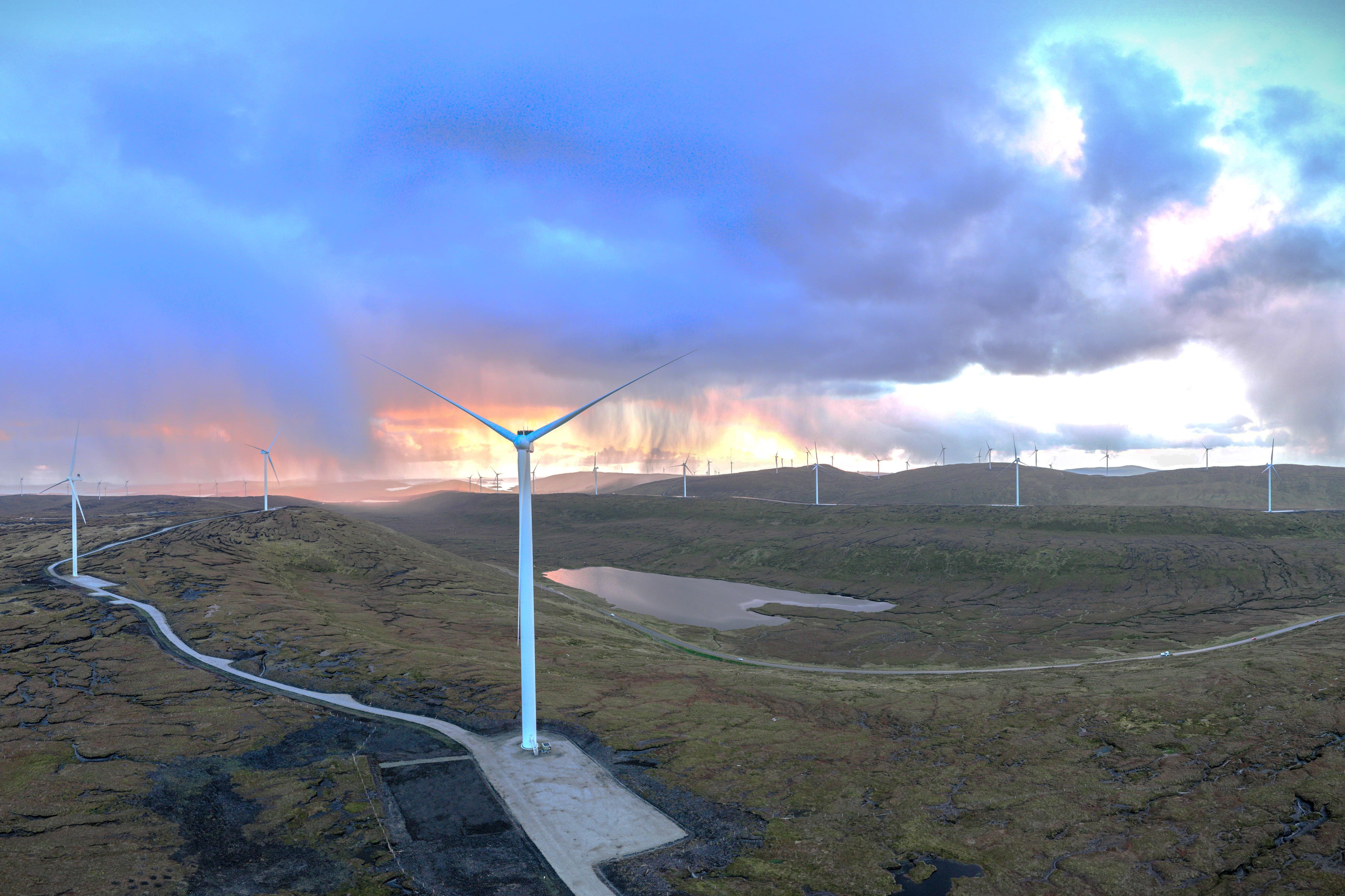 SSE renewables has just completed the Viking Wind Farm on Shetland – wit high wind levels on the island meaning it is expected to be the most productive onshore wind farm in the UK (SSE/PA)