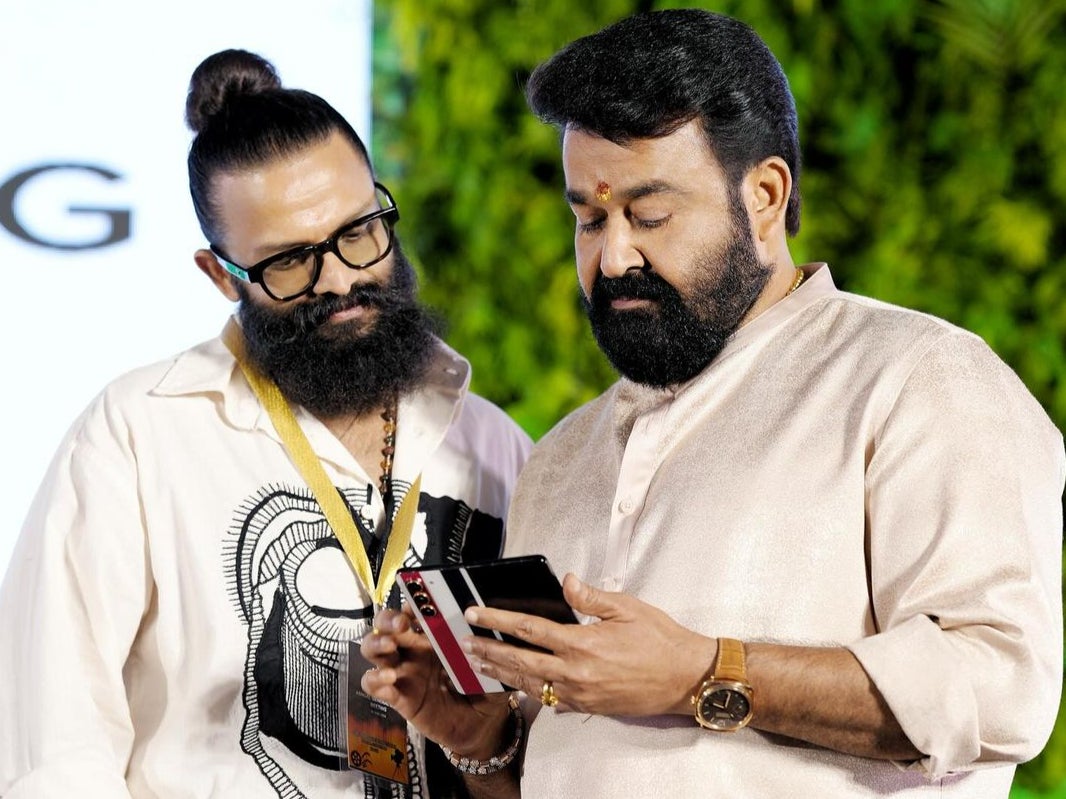 Jayasurya (left) with Mohanlal; Jayasurya has been charged with sexual assault after a female actor made a complaint