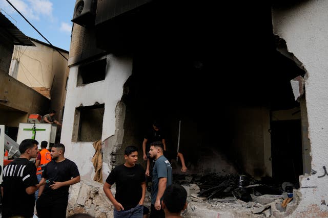 <p>Heavily damaged mosque following an Israeli military operation in the West Bank </p>