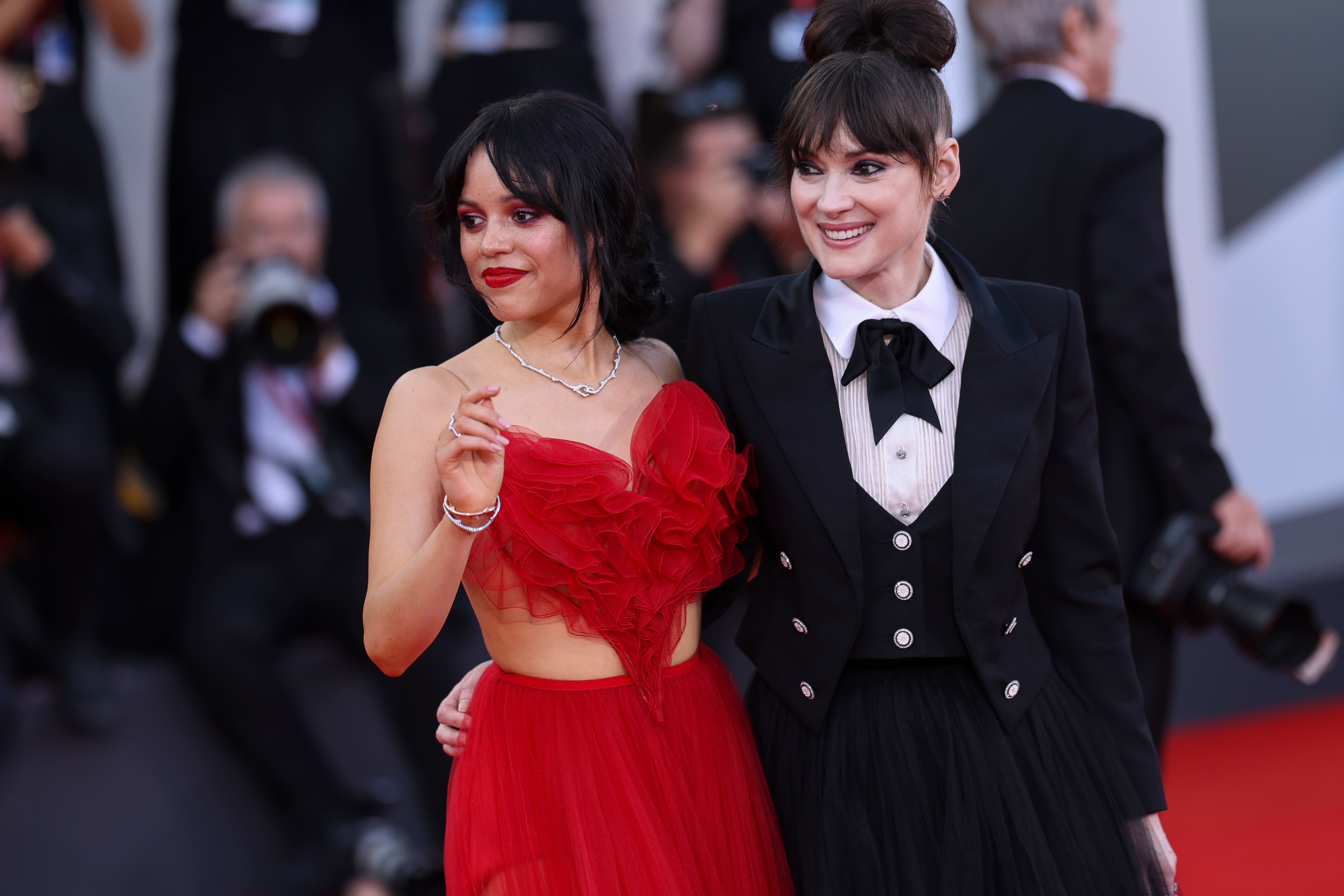 Winona Ryder and Jenna Ortega at the Venice Film Festival (AP/PA)