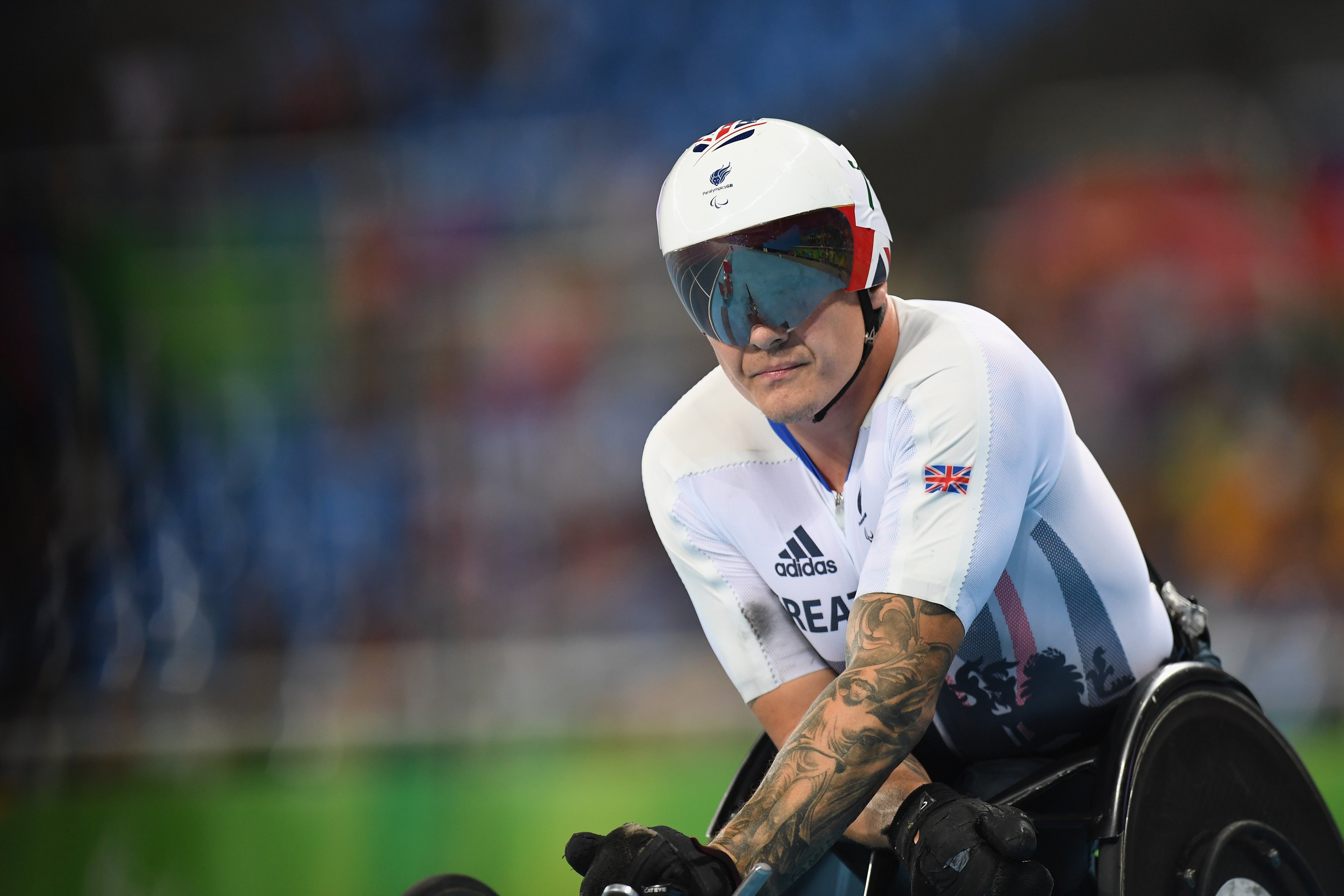 David Weir of Great Britain reacts after competing in the Men’s 1500m in Rio