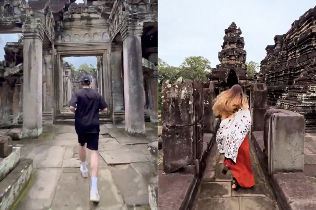 Tourists taking part in ‘Temple Run challenge’ at historic Cambodian Unesco site receive backlash