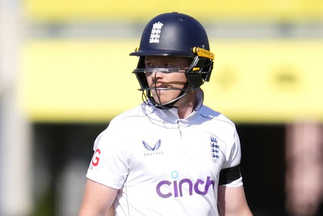 Ollie Pope was dismissed for one off 10 balls on the first morning of the second Test (Nick Potts/PA)