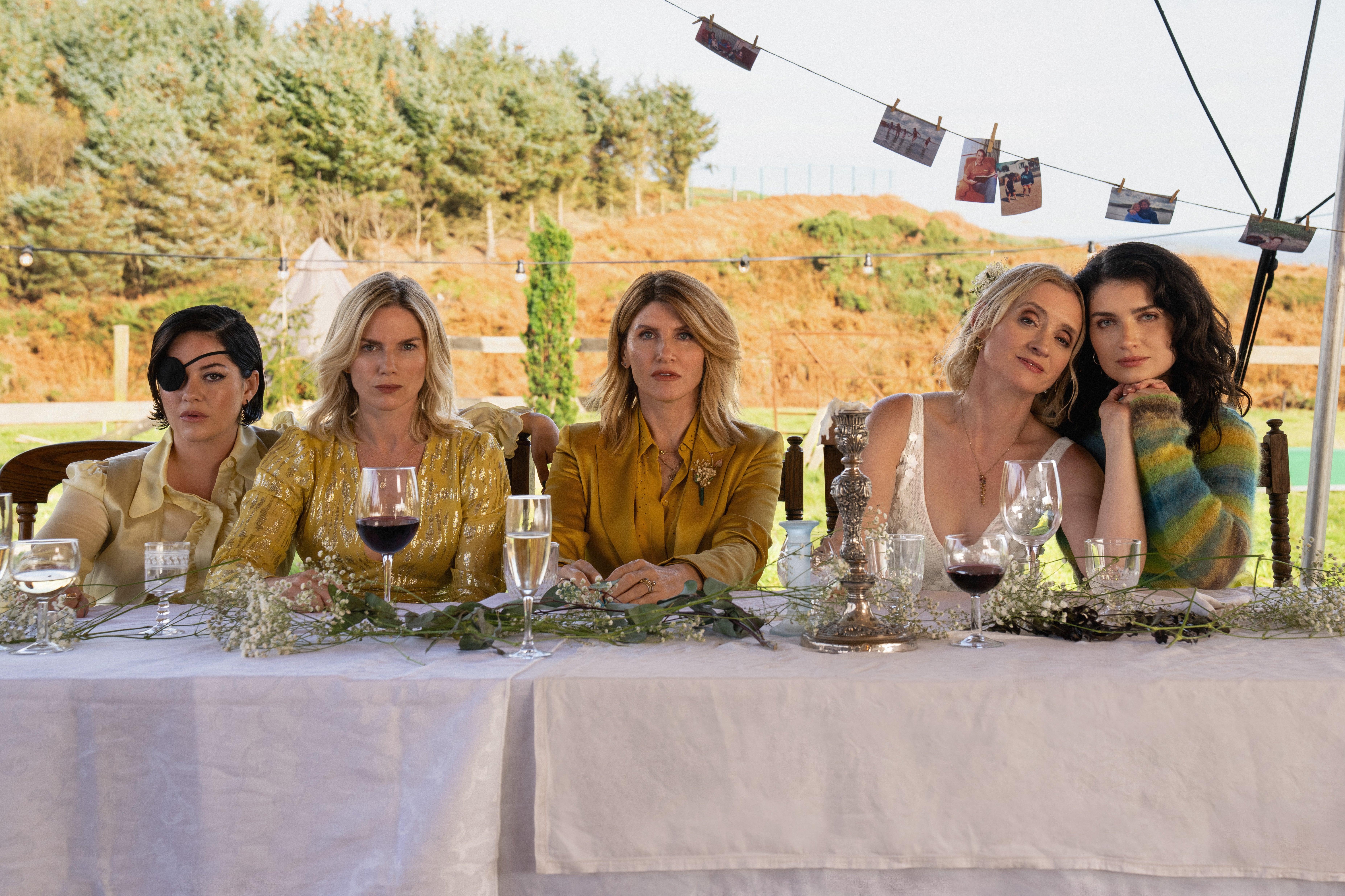 Sarah Greene, Eva Birthistle, Sharon Horgan, Anne Marie Duff, and Eve Hewson in Bad Sisters season two