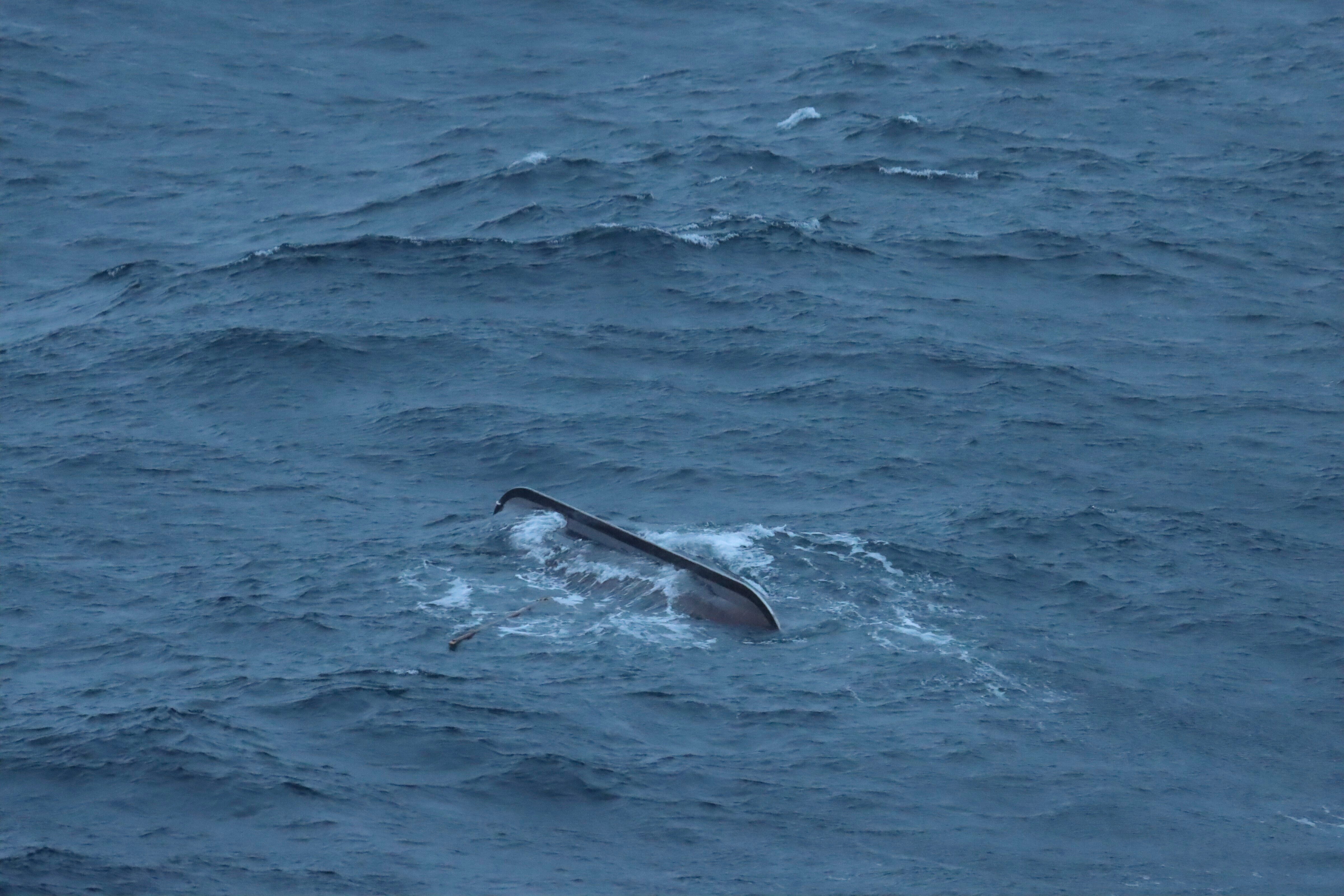 This photo released by the The Norwegian Armed Forces/Coast Guard, shows the Viking ship replica, called Naddodd, where it was found Wednesday morning, Aug. 28, 2024