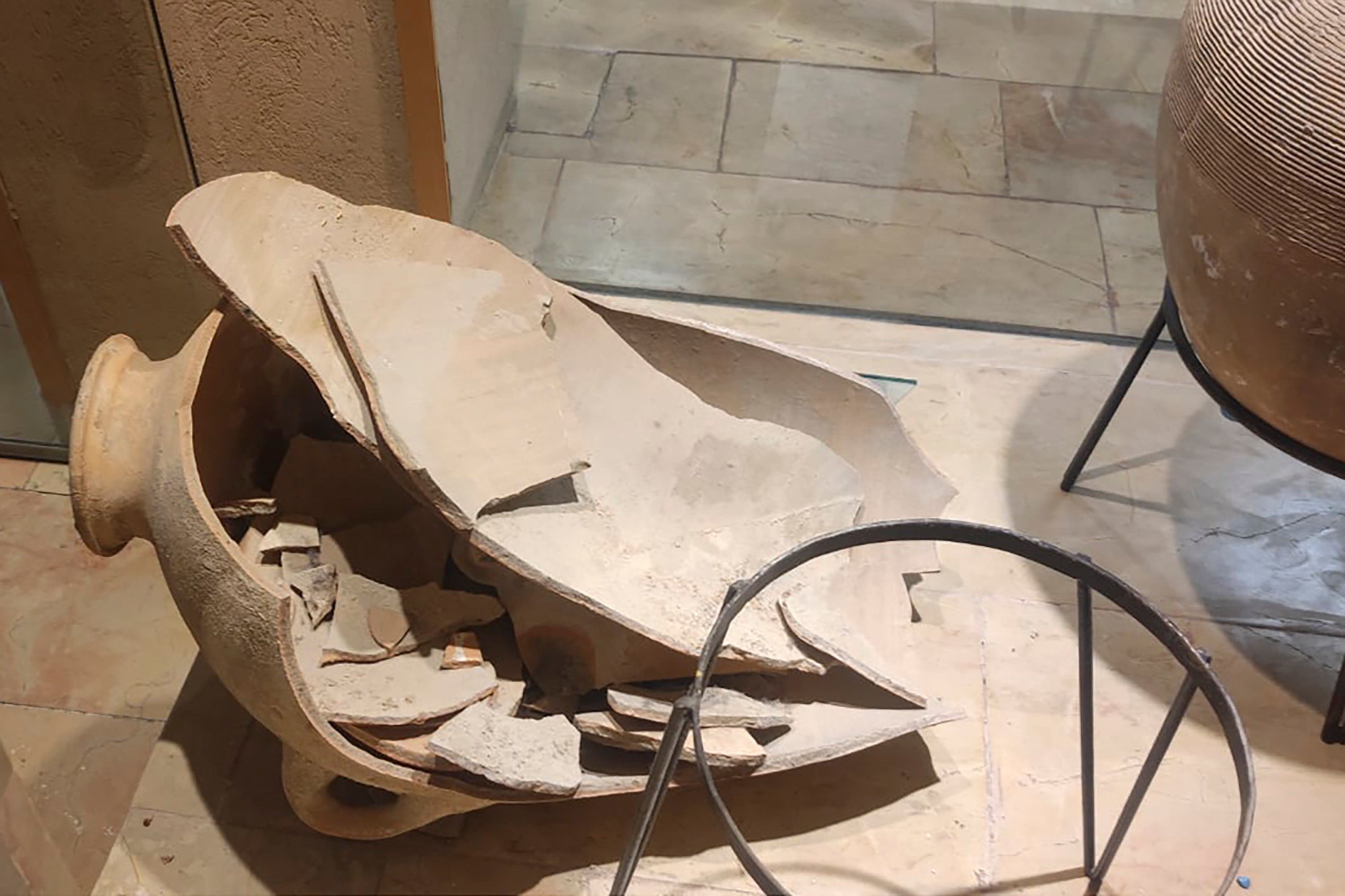 A rare jar that was accidentally smashed by a four-year-old child at a museum in Haifa