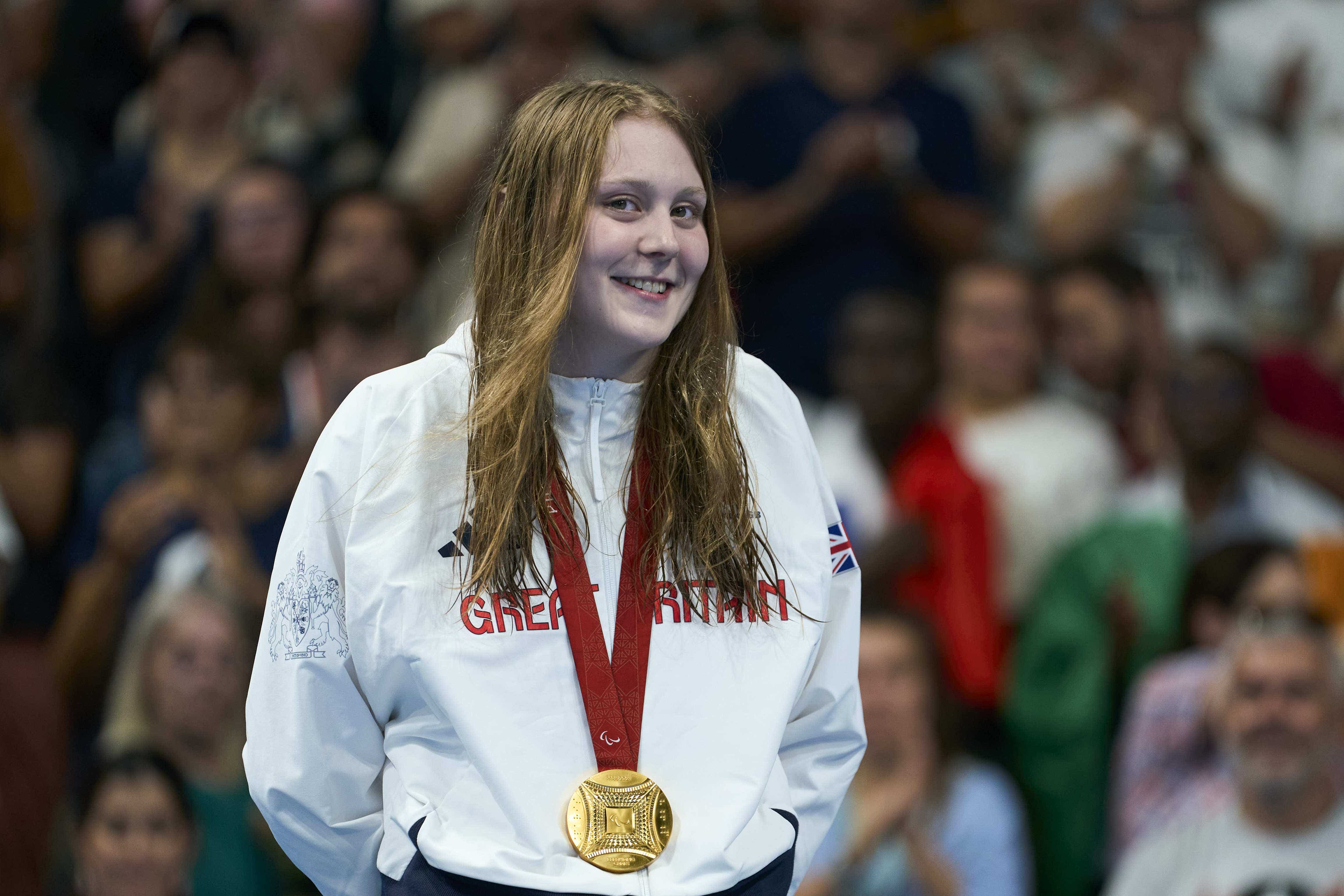 Poppy Maskill won gold in the women’s 100m butterfly – S14 (ParalympicsGB handout/PA)