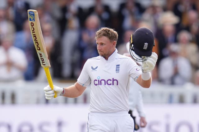 Joe Root, pictured, paid an emotional tribute to Graham Thorpe following his 33rd Test hundred (John Walton/PA)