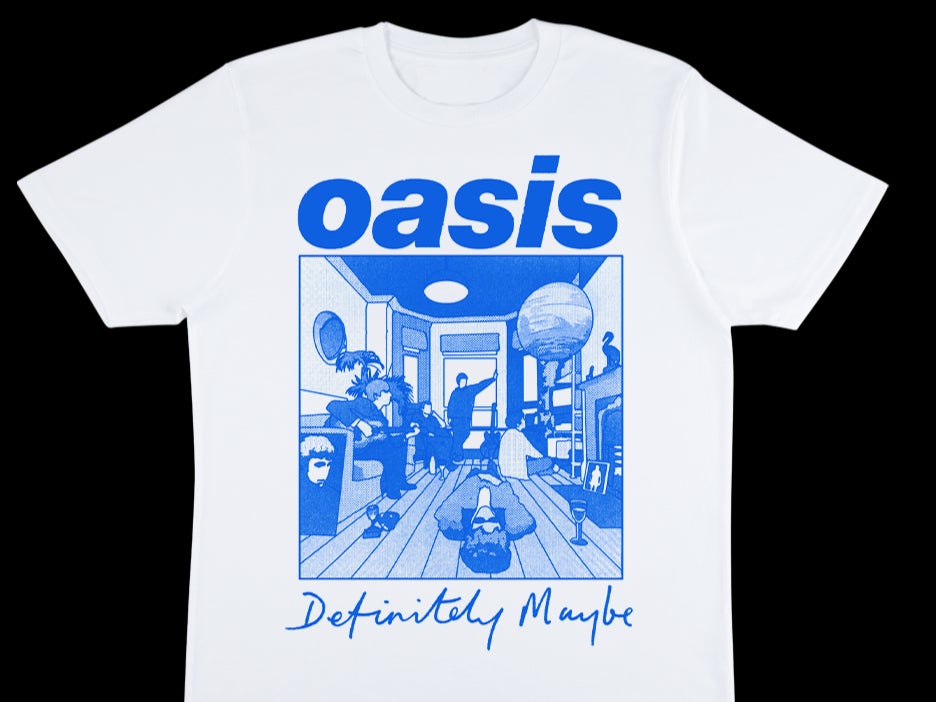 Uma das camisetas Oasis de edição limitada disponíveis na Amazon