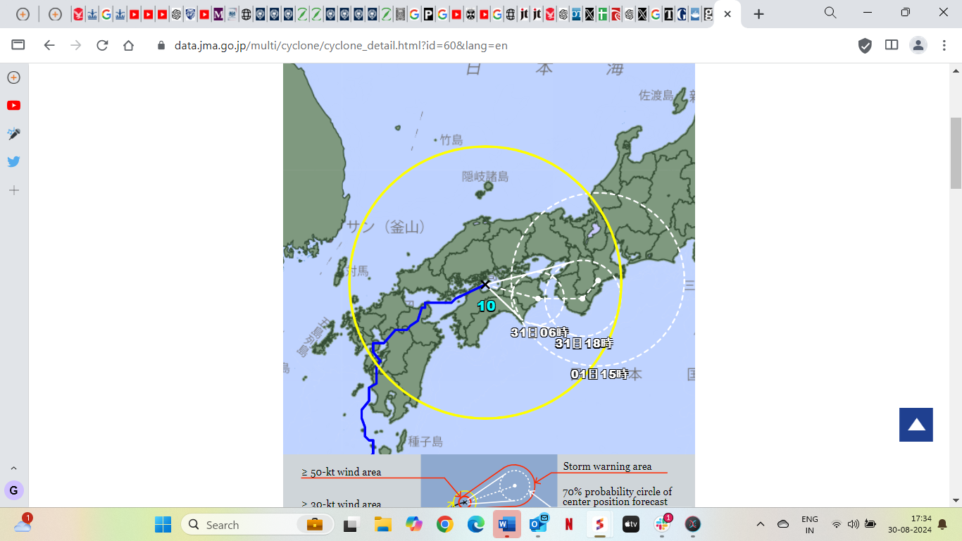 Map shows path of Tropical Storm Shanshan