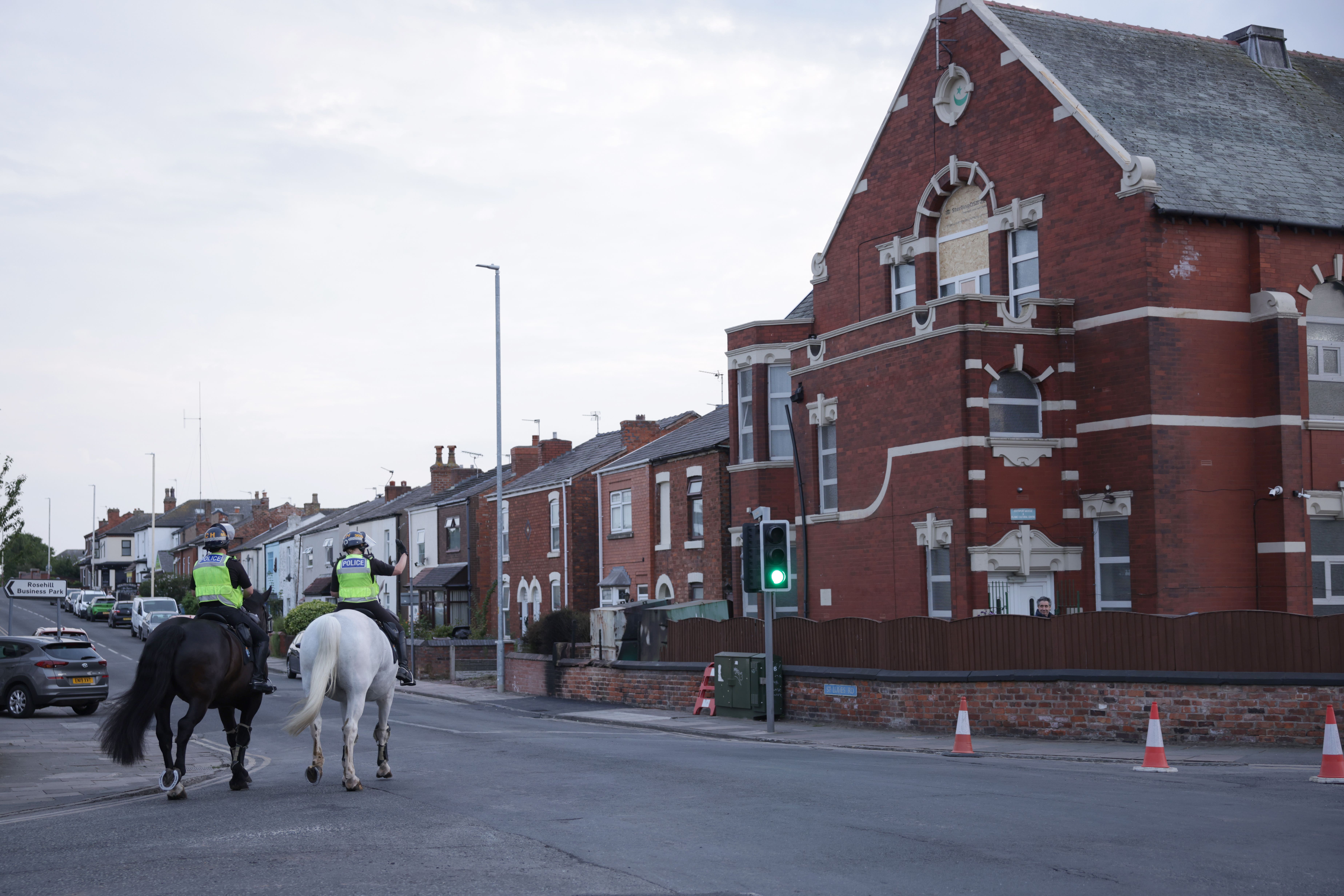 Gavin Pinder attended a protest outside Southport Mosque (James Speakman/PA)