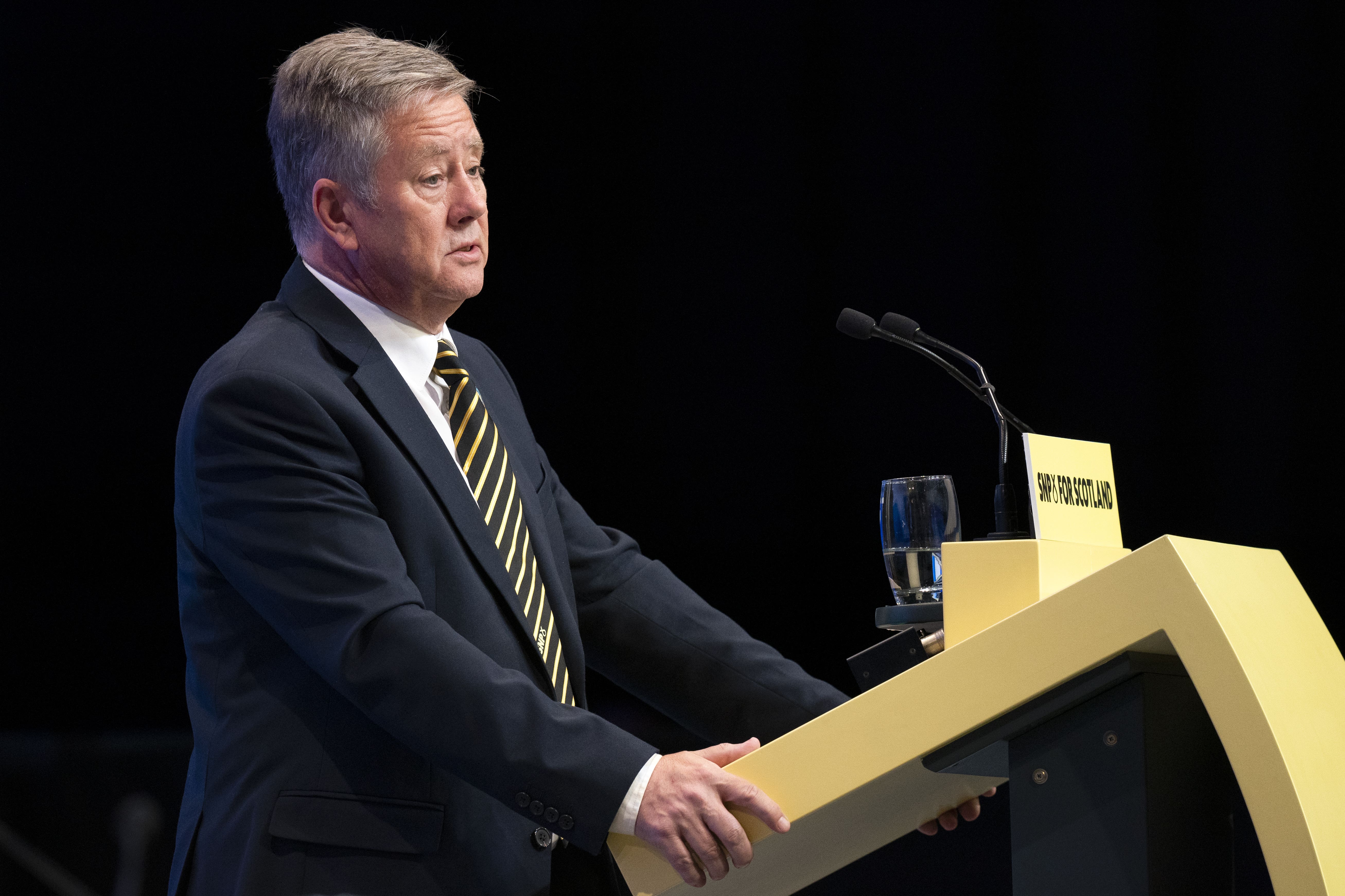 Depute leader Keith Brown gives his address at the SNP annual national conference at the Edinburgh International Conference Centre (Jane Barlow/PA)