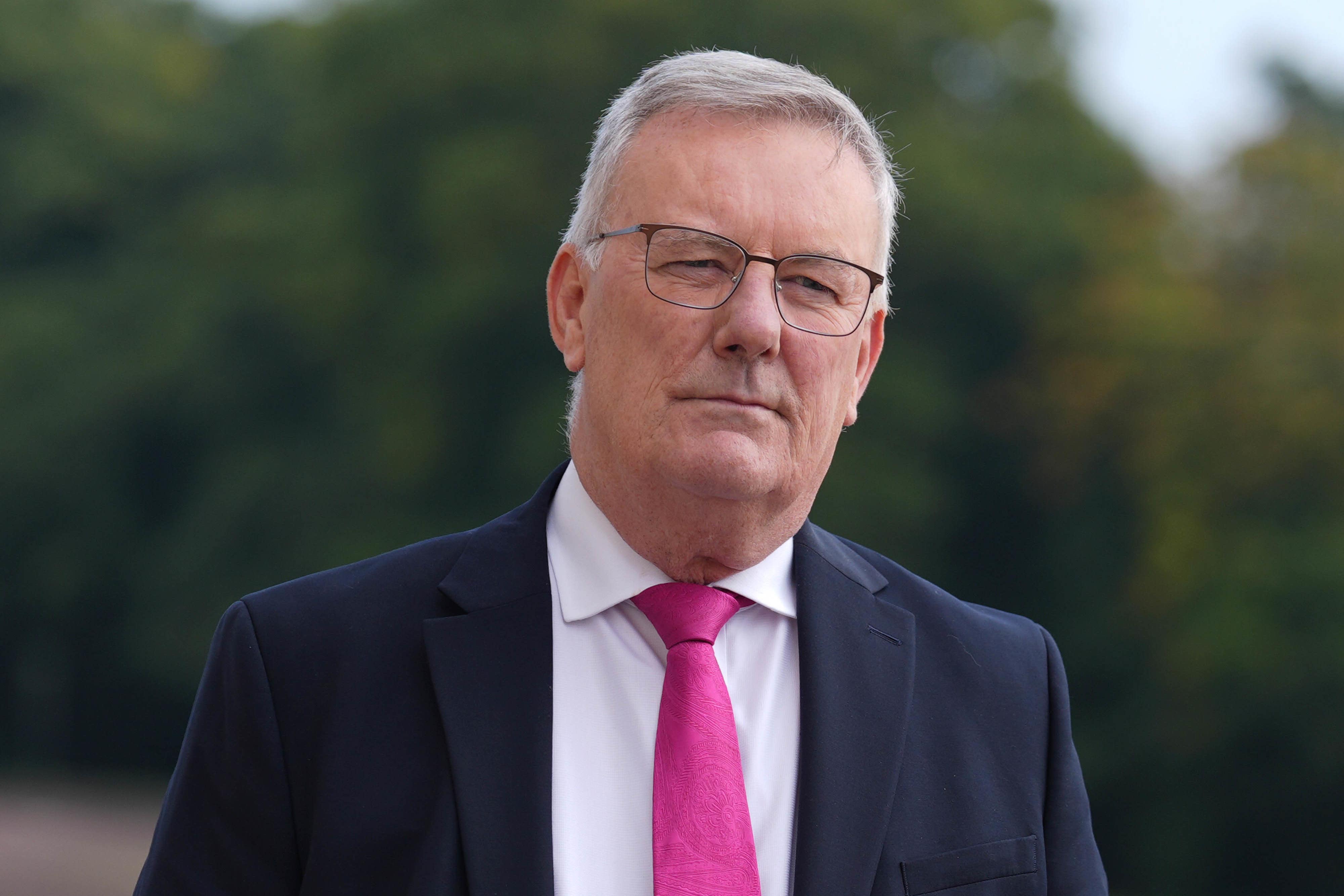 Ulster Unionist Party leader-elect Mike Nesbitt speaking to members of the media outside Stormont, Belfast, following the resignation of Doug Beattie (Brian Lawless/PA)