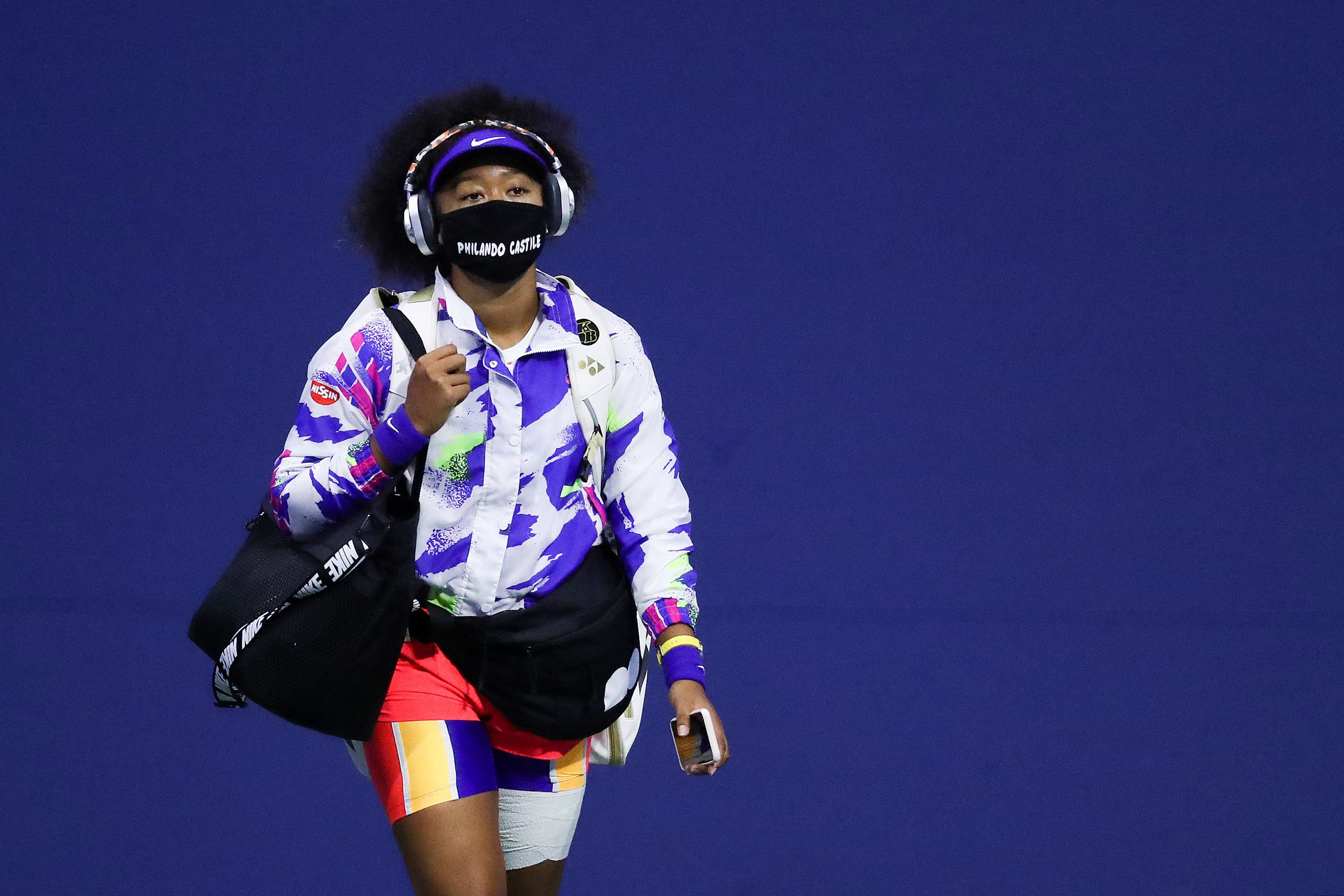 Naomi Osaka steps out for the Women’s Singles semifinal at the 2020 US Open