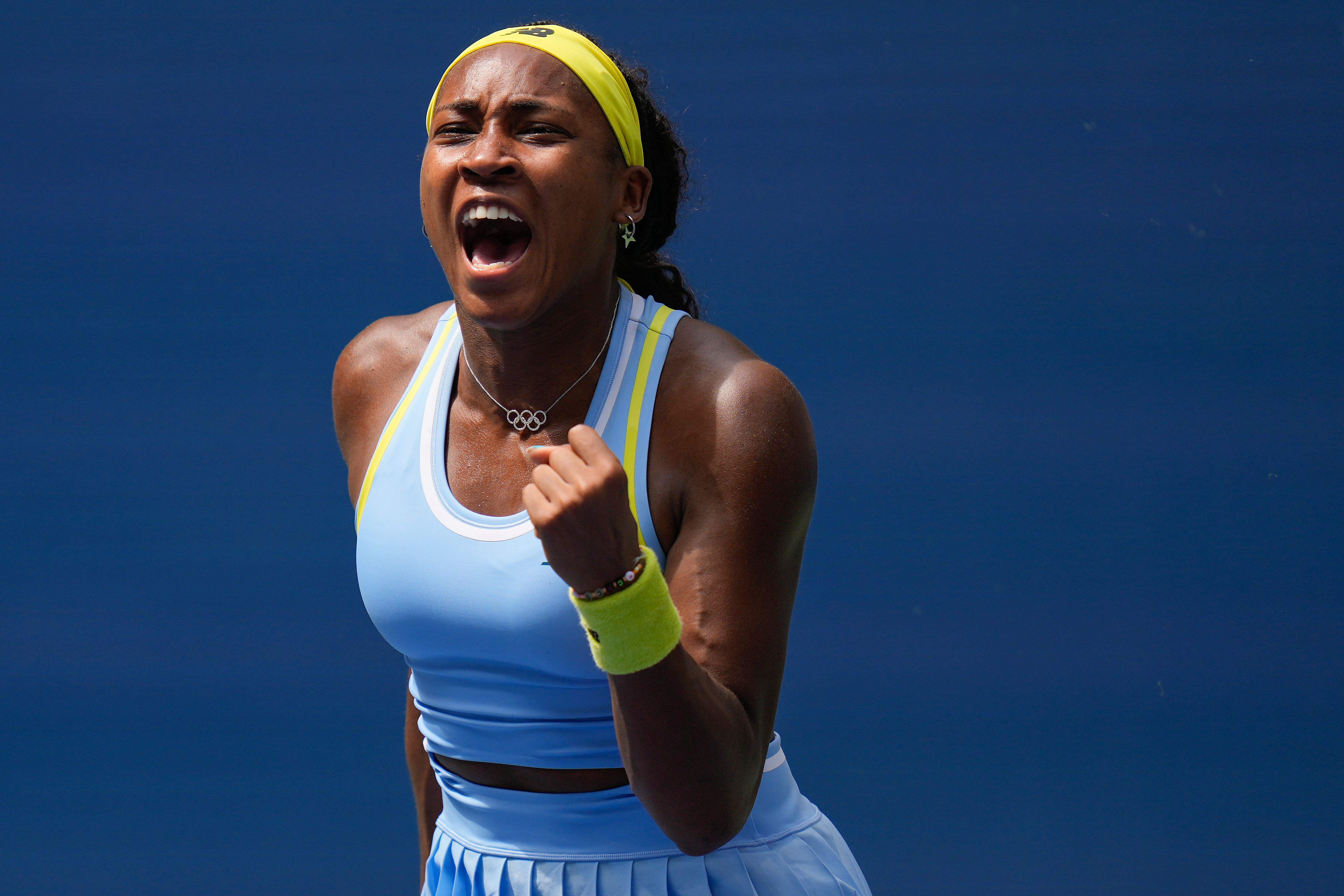 Coco Gauff passed a big test in her pursuit of a second successive US Open title (Seth Wenig/AP)