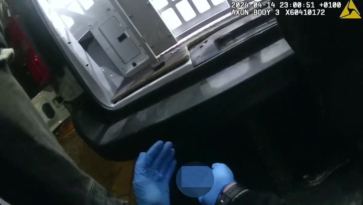 <p>Drug dealer caught red-handed as cocaine falls out of his trousers.</p>