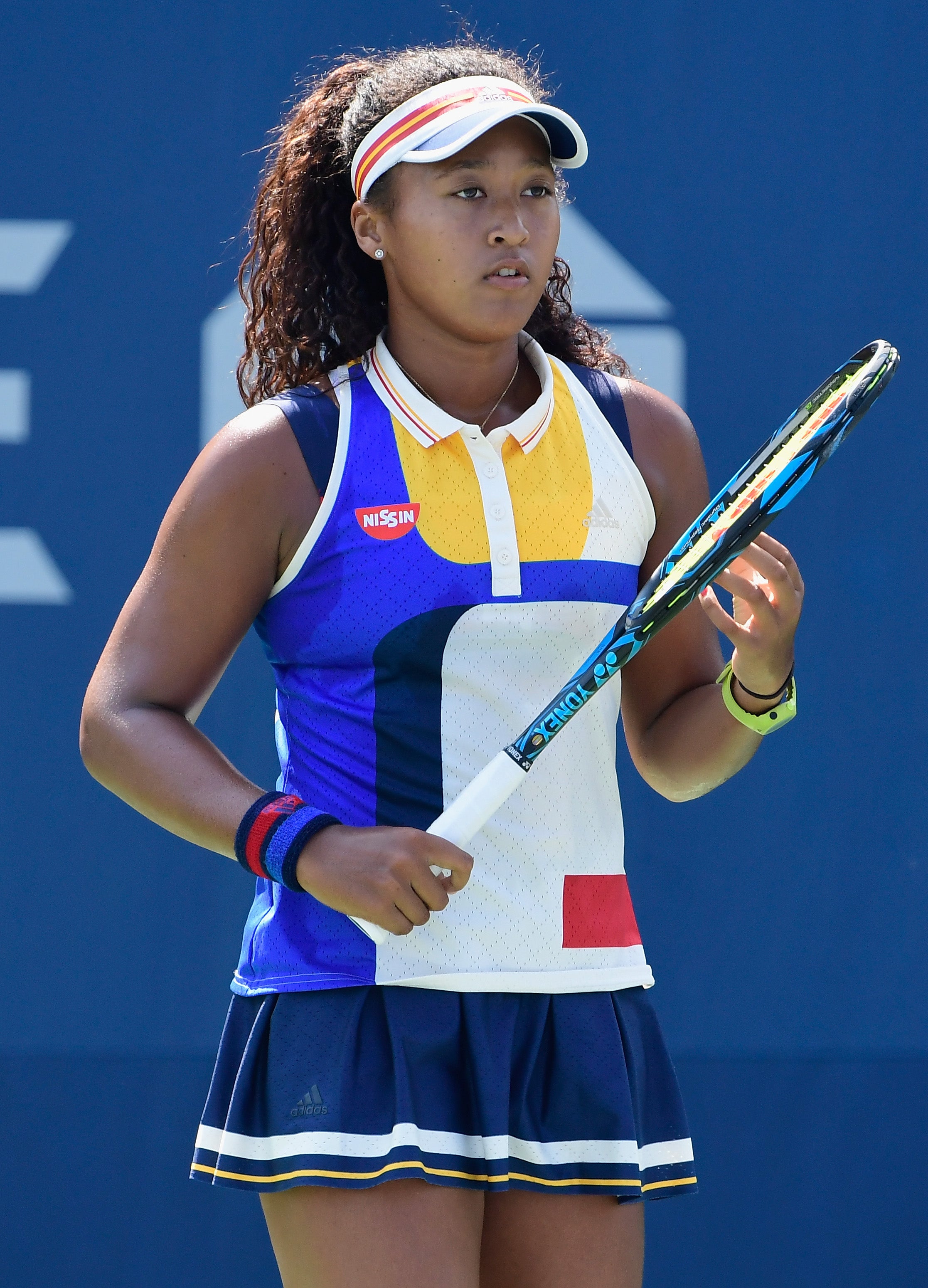 Naomi Osaka plays in a uniform made by Adidas at the 2017 US Open