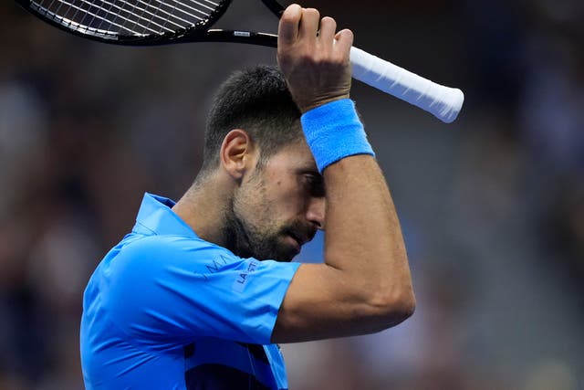 <p>Novak Djokovic crashed out of the US Open (Julia Nikhinson/AP)</p>