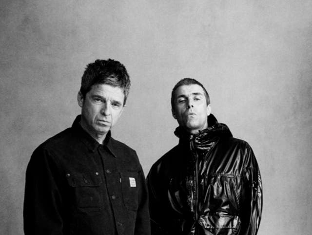 <p>Noel and Liam Gallagher pose in reunion photos ahead of their 2025 tour</p>