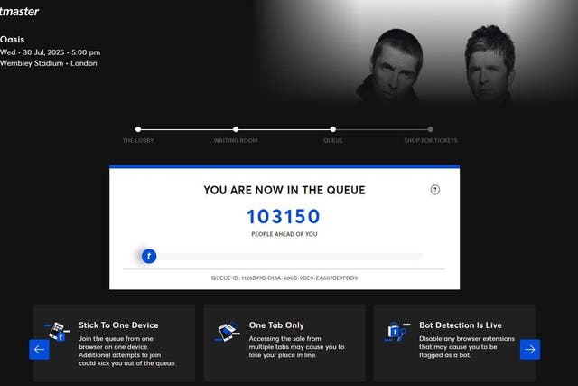 Fans tried to buy tickets on Saturday (ticketmaster.co.uk/PA)