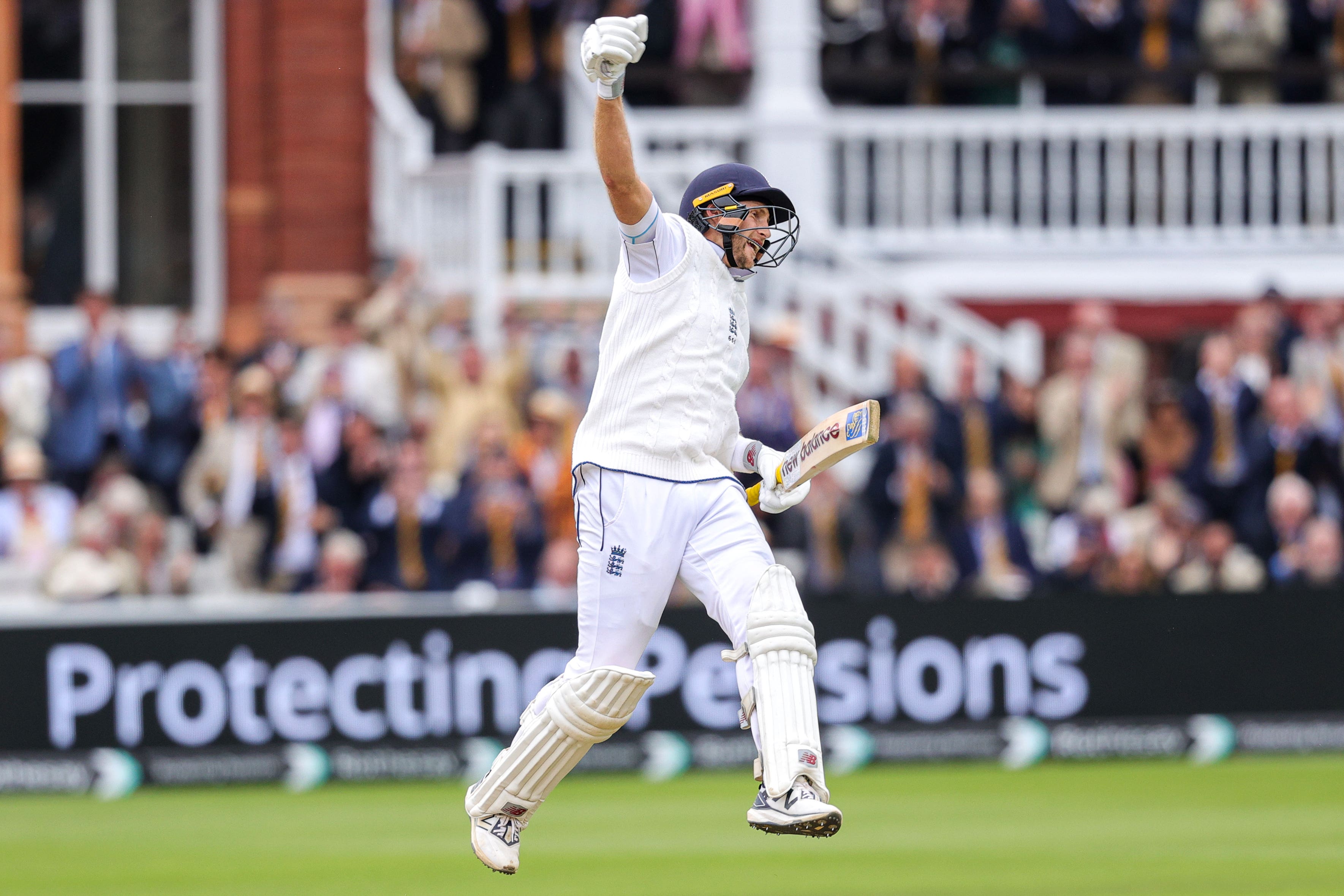 Joe Root celebrates his 34th Test century (Ben Whitley/PA)