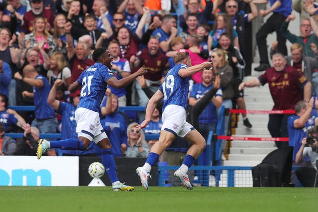 Liam Delap (right) gave Ipswich the lead (Chris Radburn/PA)