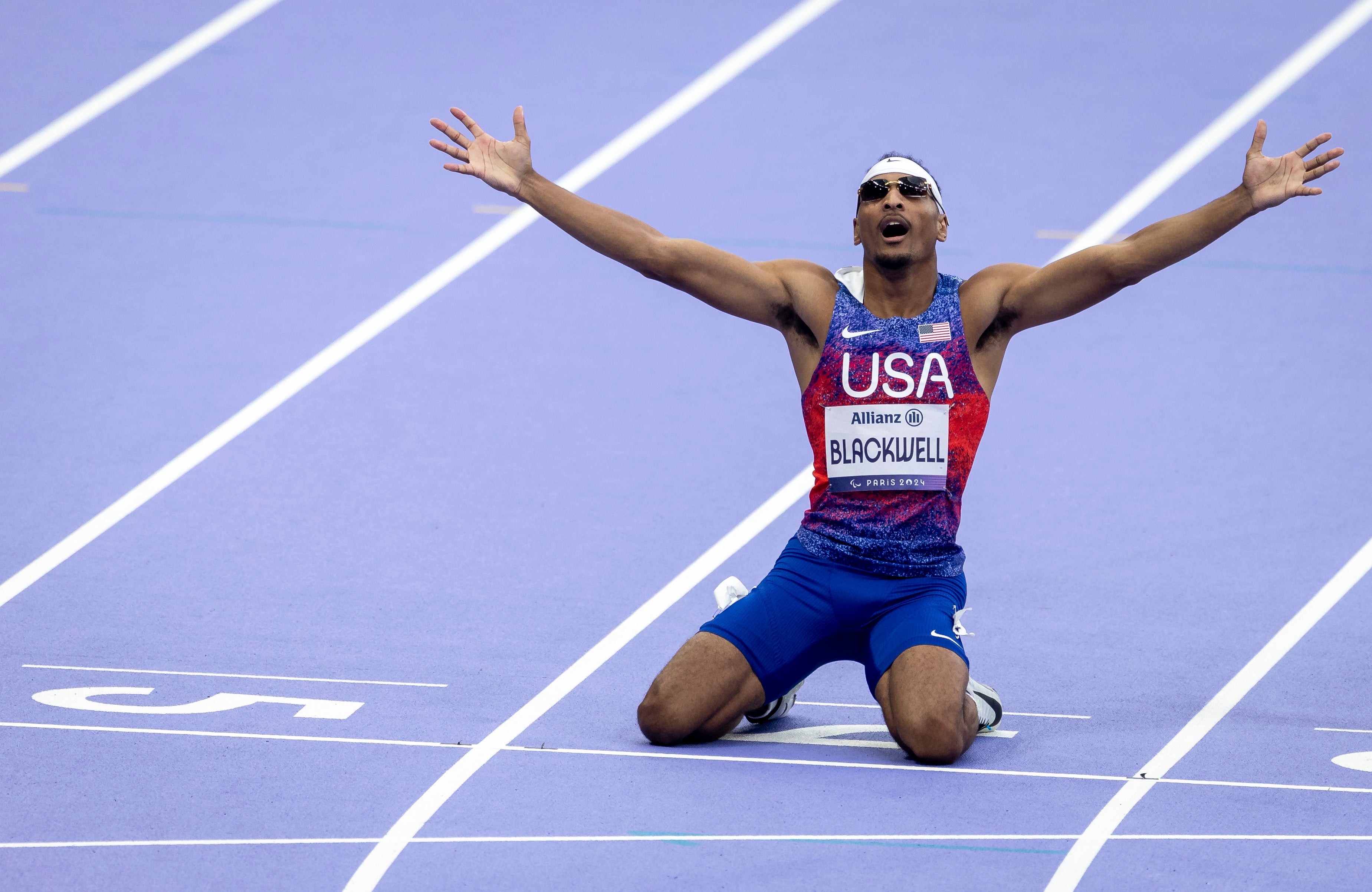 Jaydin Blackwell triumphed in the men’s T38 100m for the United States.