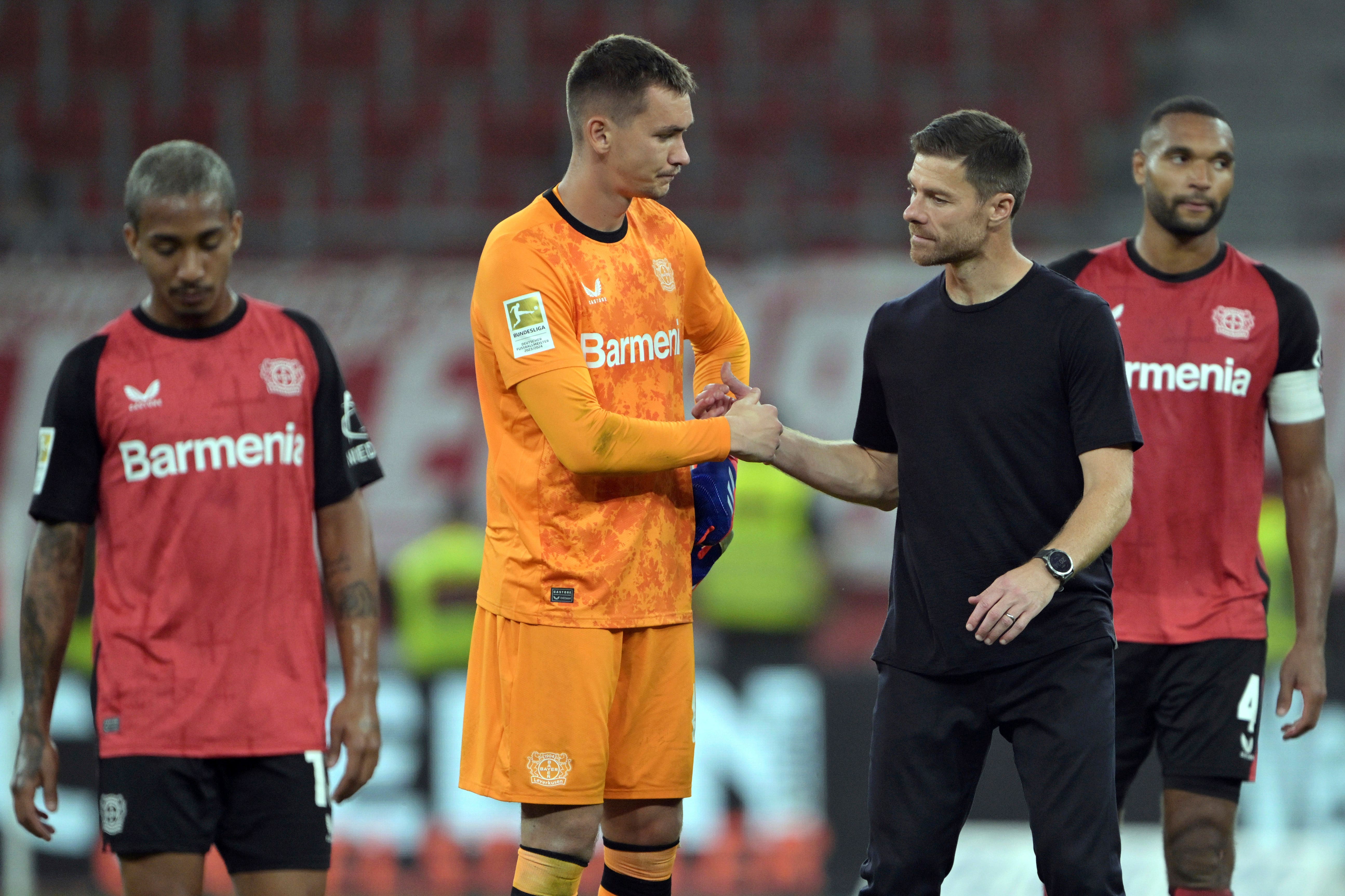 Bayer Leverkusen’s long unbeaten run came to an end (Federico Gambarini/dpa via AP)