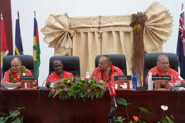 <p>Pacific Islands leaders at a meeting in Nuku’alofa</p>