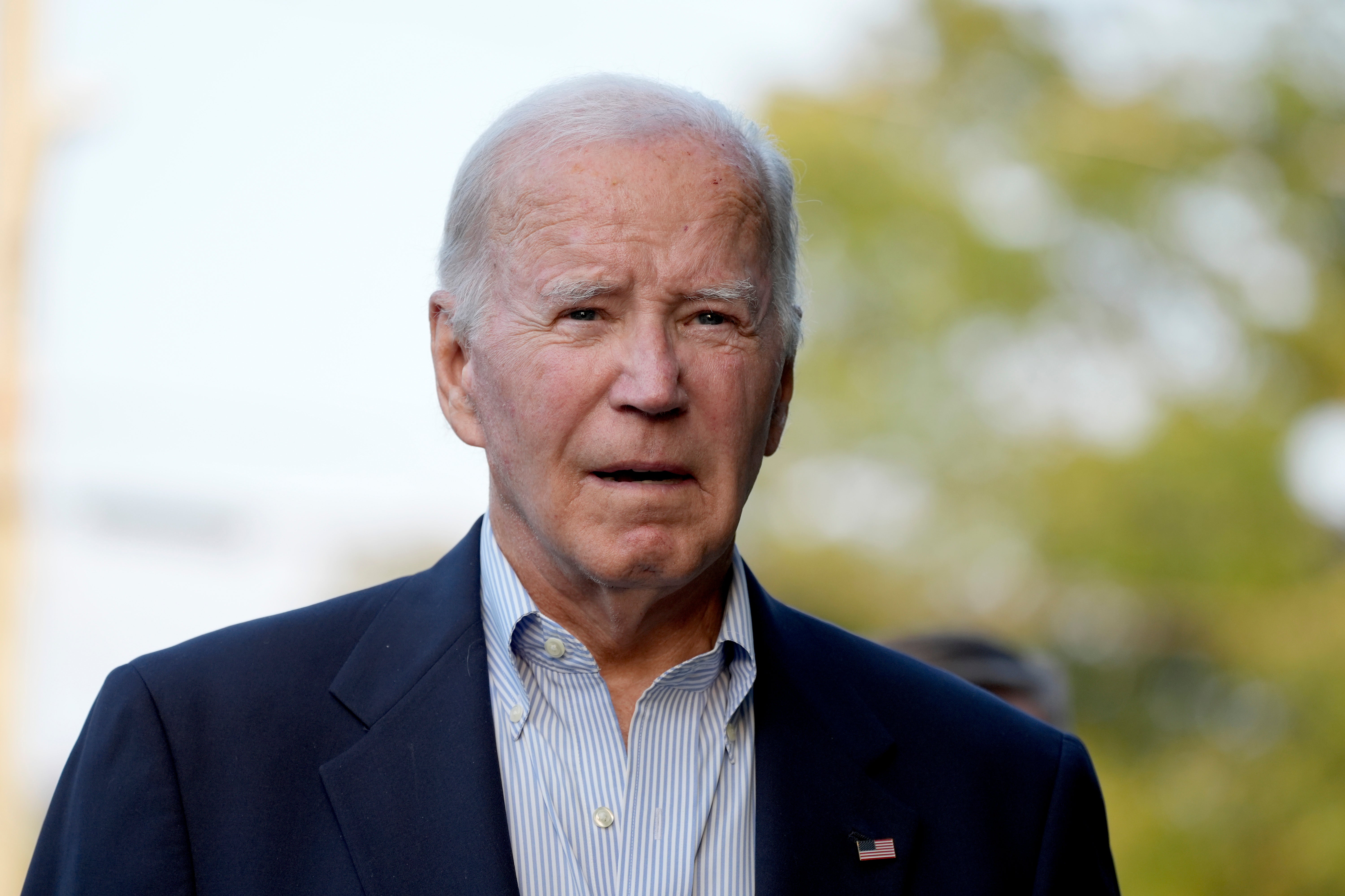 US President Joe Biden speaks to reporters in Rehoboth Beach, Delaware, on Saturday