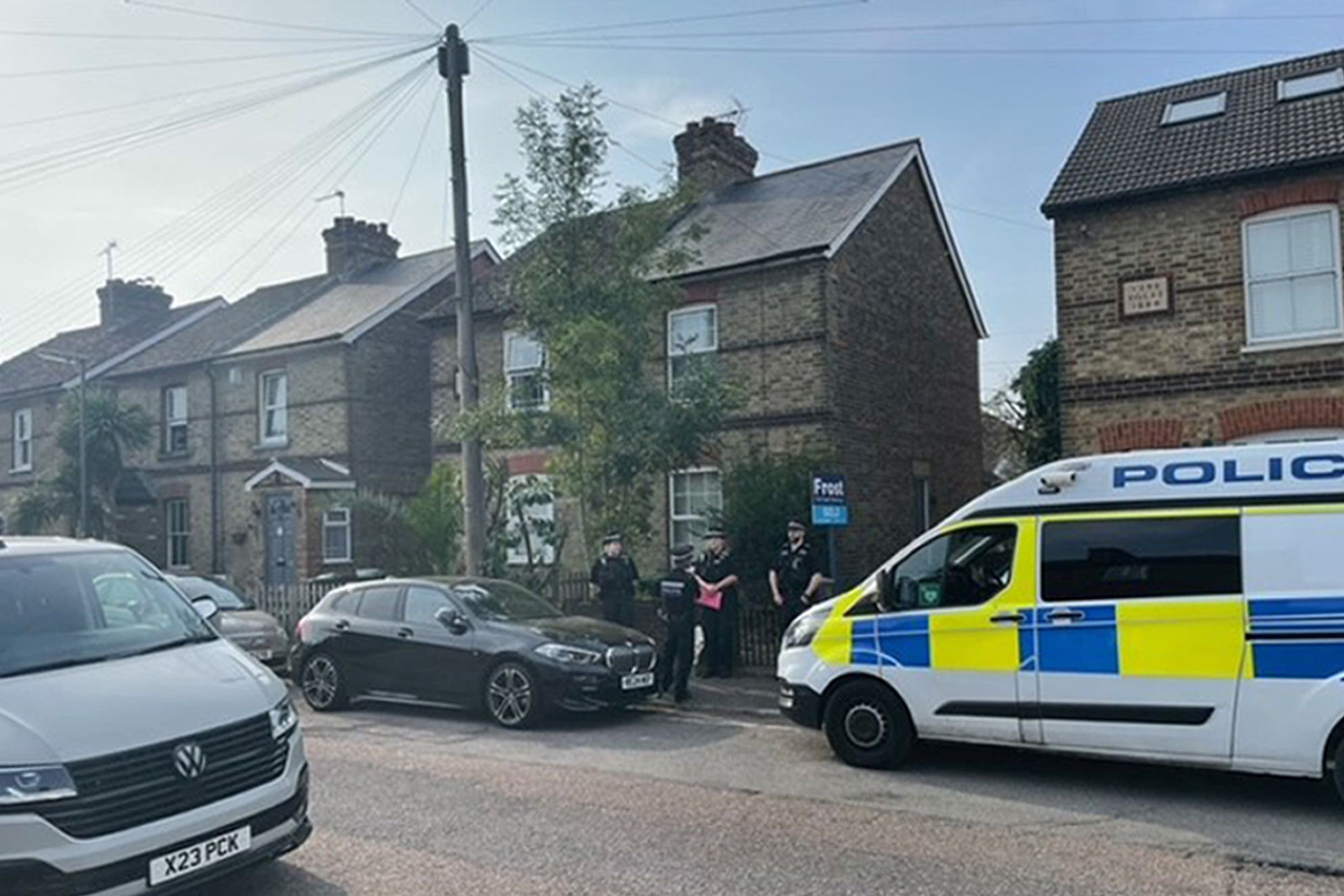 Police in Bremer Road, Staines-Upon-Thames (Ted Hennessey/PA)