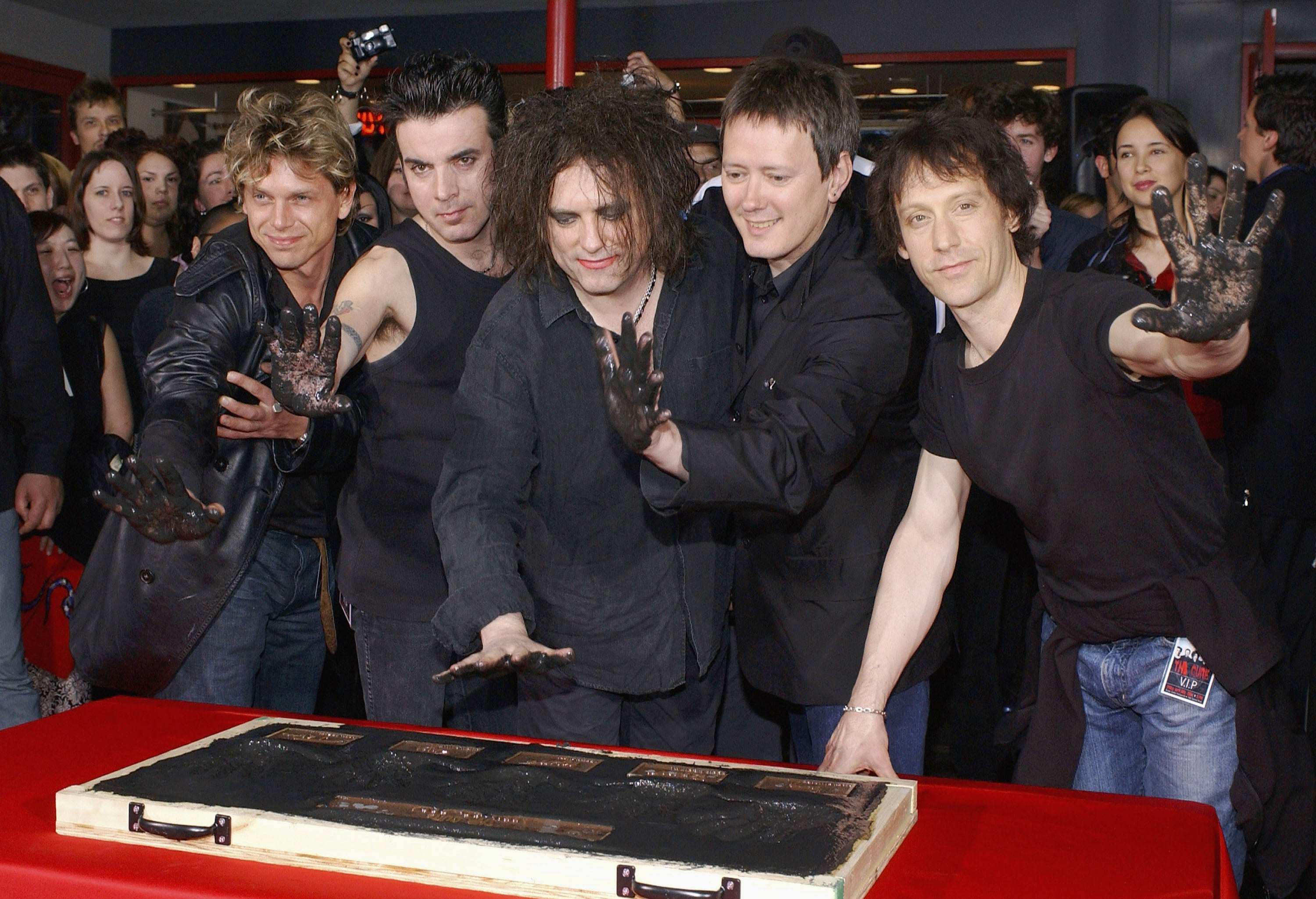 The Cure during their induction into the Rock Walk in 2004