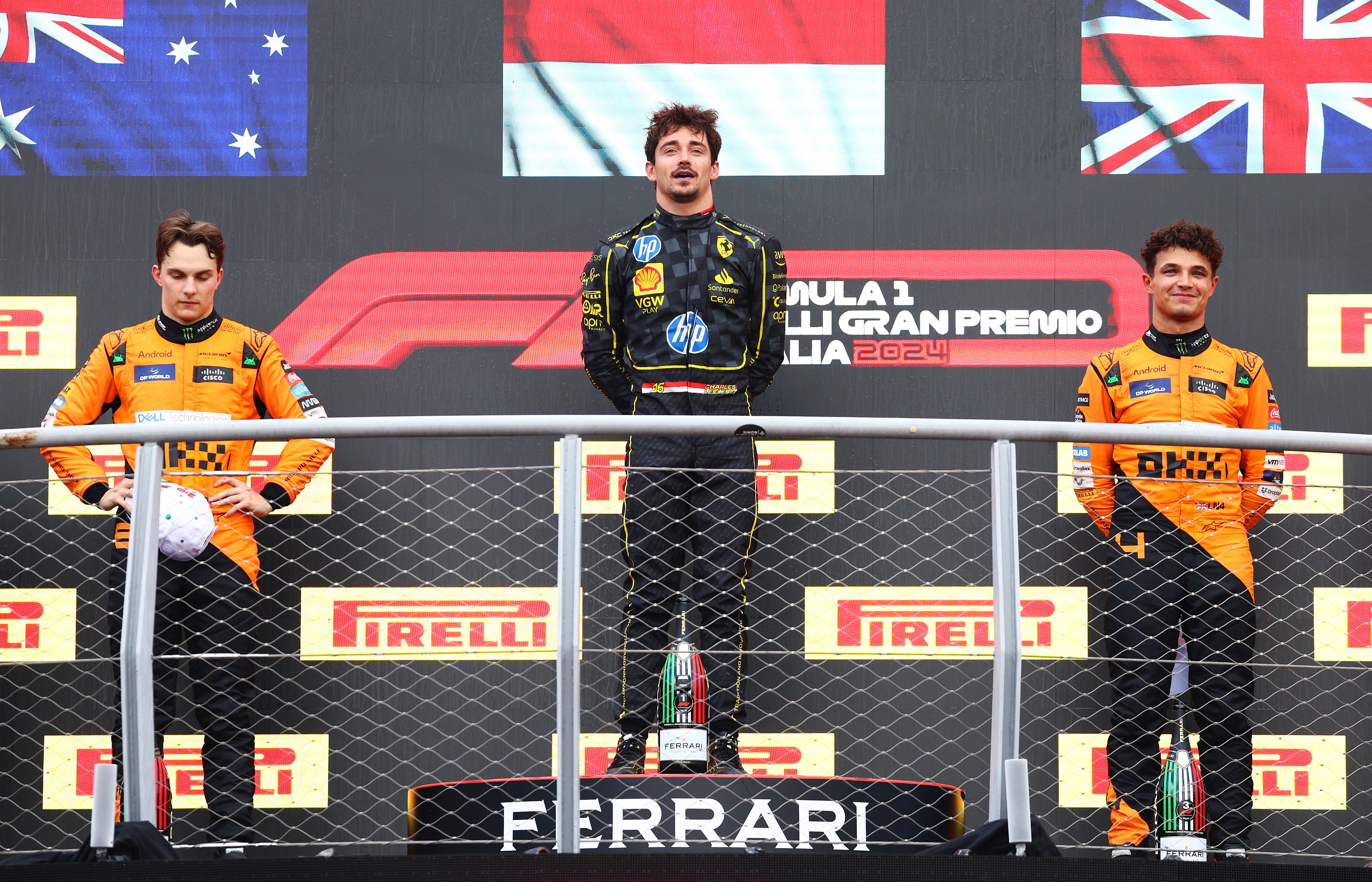 Leclerc enjoys the podium in Monza