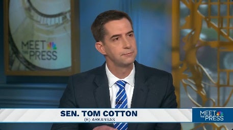 Republicans took different positions on Donald Trump’s proposal to force insurance companies to cover IVF treatments on Sunday with Tom Cotton (pictured) saying he was ‘open’ to the plan