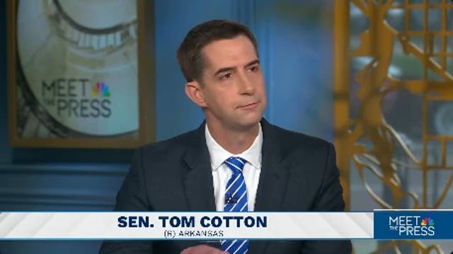 <p>Republicans took different positions on Donald Trump’s proposal to force insurance companies to cover IVF treatments on Sunday with Tom Cotton (pictured) saying he was ‘open’ to the plan </p>