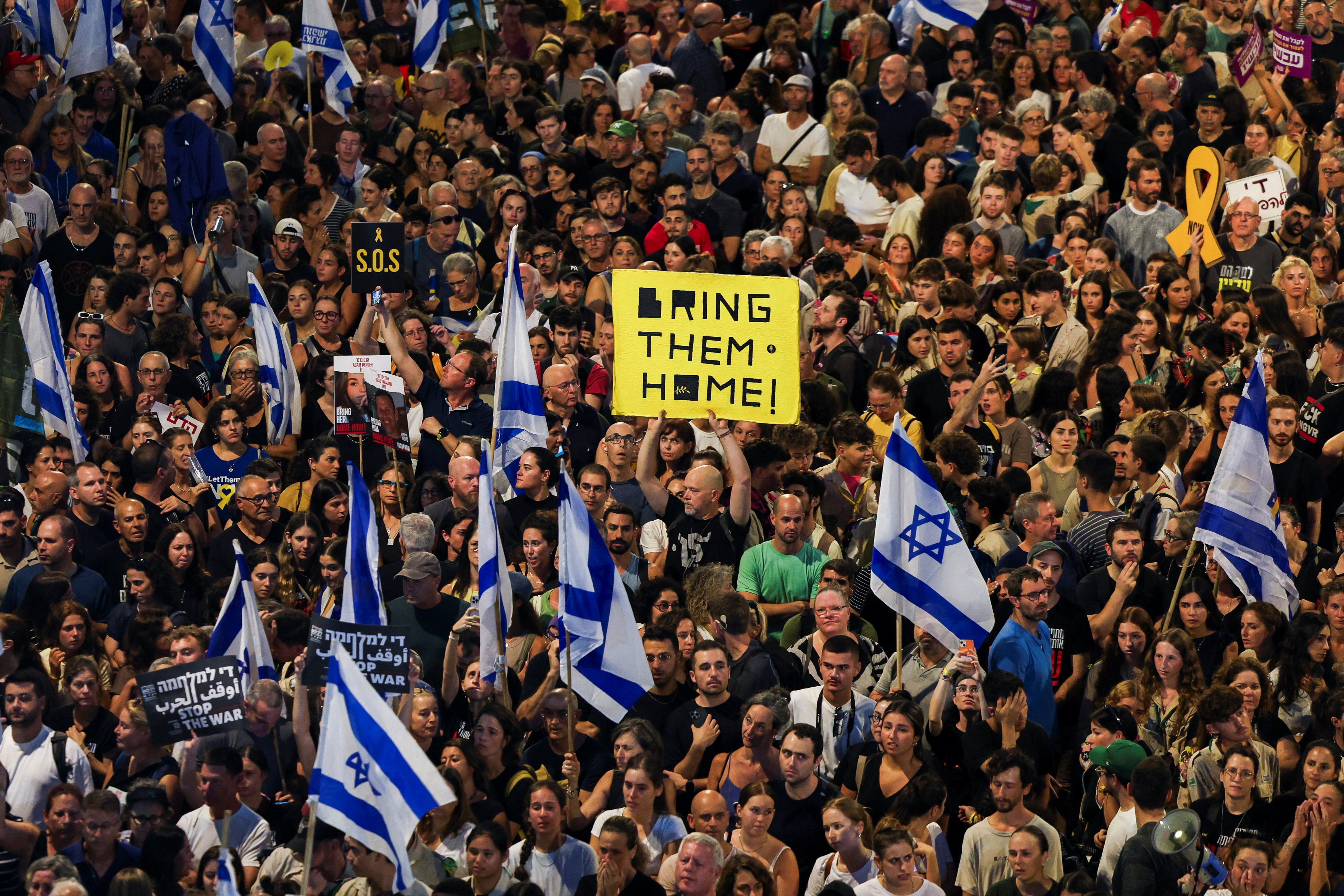 Tens of thousands of Israelis have taken to the streets of Tel Aviv in recent days to demand a ceasefire and to bring remaining hostages home