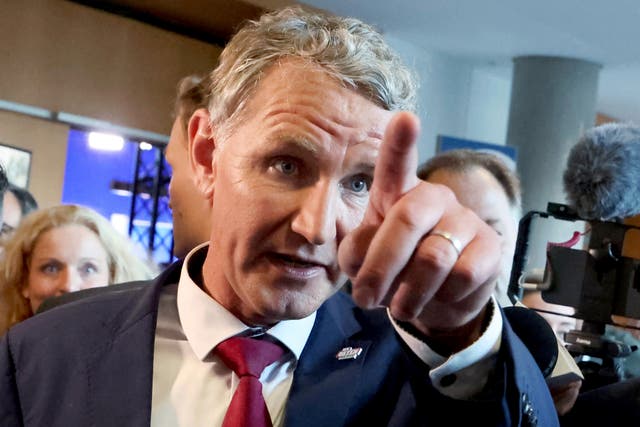 <p>Bjorn Hocke, leader of the far-right Alternative for Germany (AfD) in Thuringia, called his party’s success in state elections a ‘historic victory’ </p>