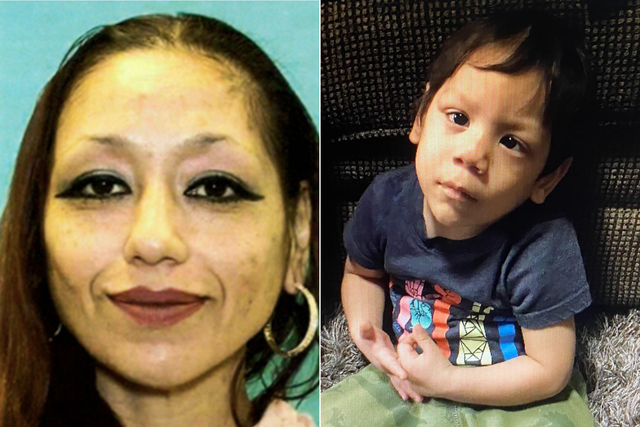 <p>Cindy Rodriguez Singh (left) is wanted for the murder of her son Noel (right)</p>