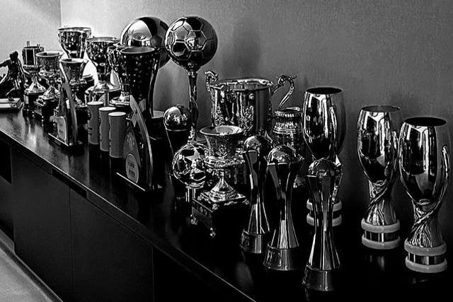 <p>Casemiro wife Anna Mariana posted a picture of her husband’s trophy collection </p>