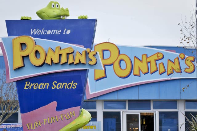 A general view of Pontin’s signage at Brean, Somerset (PA)