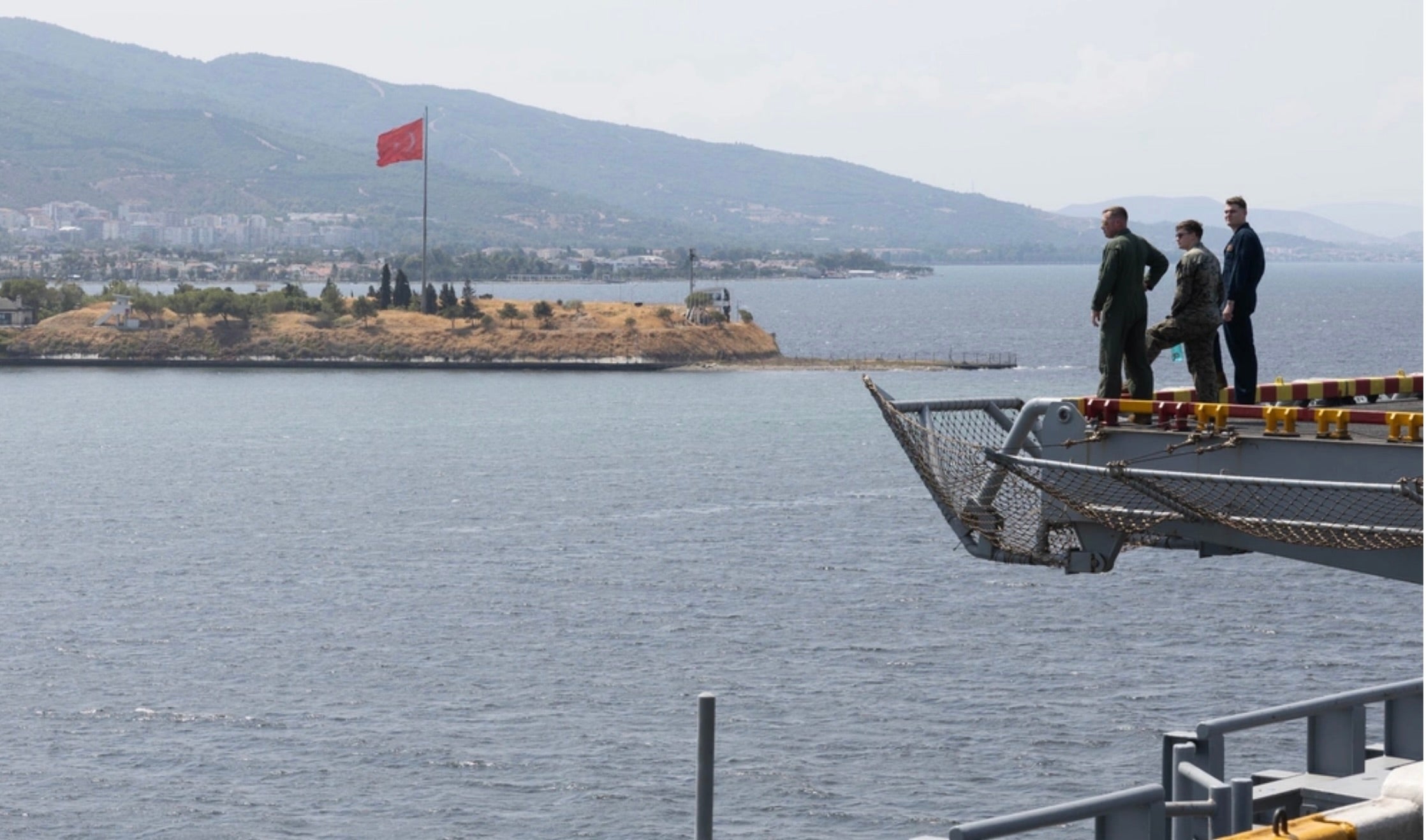 The USS Wasp in ?zmir, Turkey during a scheduled port visit on September 1. Two US service members were attacked in the city during the visit