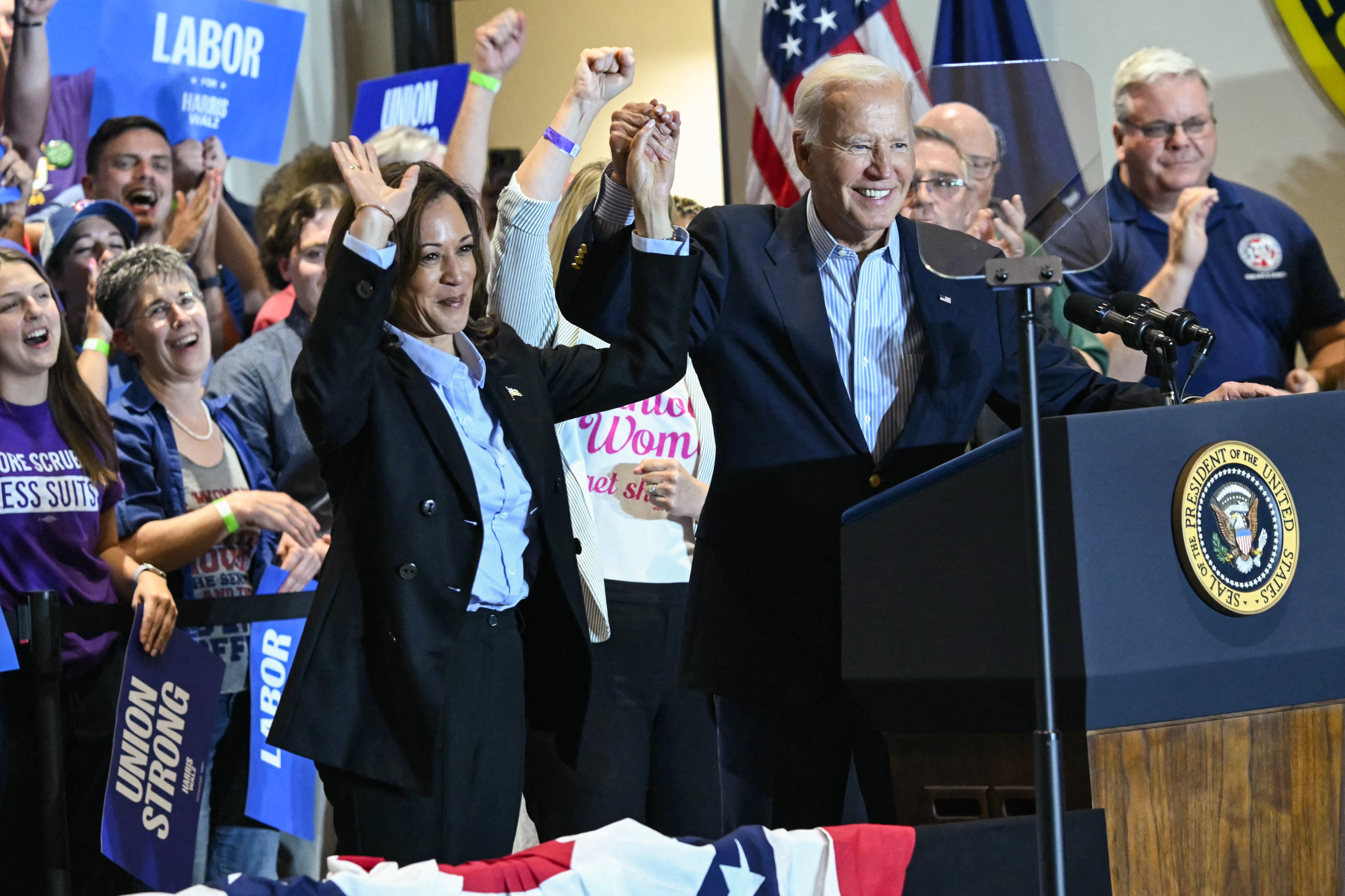 Joe Biden joined Harris on her Labor Day campaign trail blitz in key battleground states