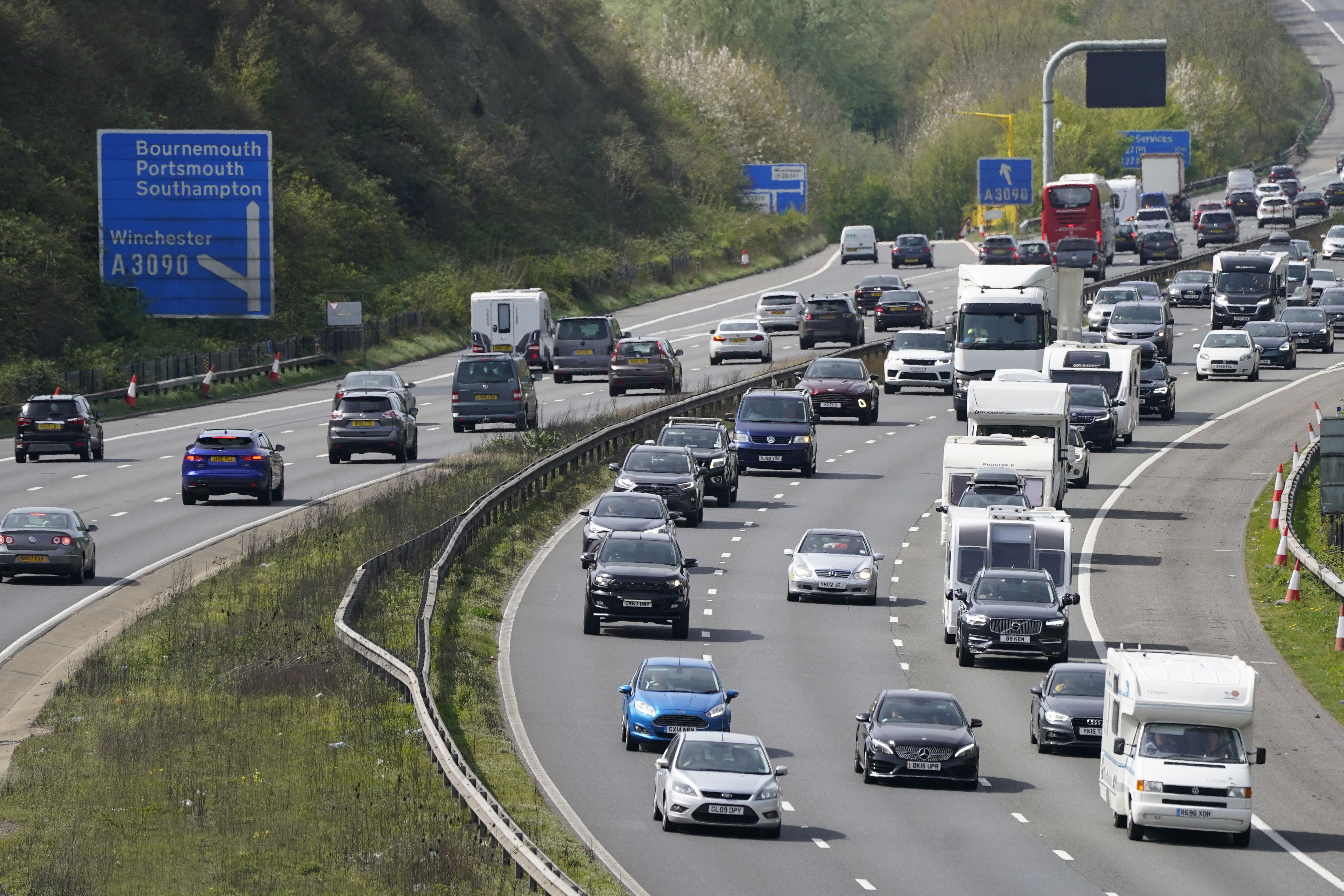 Traffic on the M3 motorway