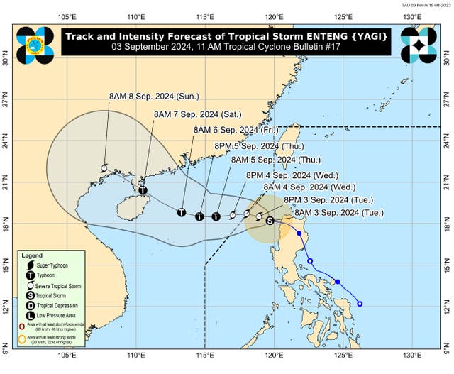 Philippines: Storm Yagi heads for Chinese coast after leaving 14 dead ...