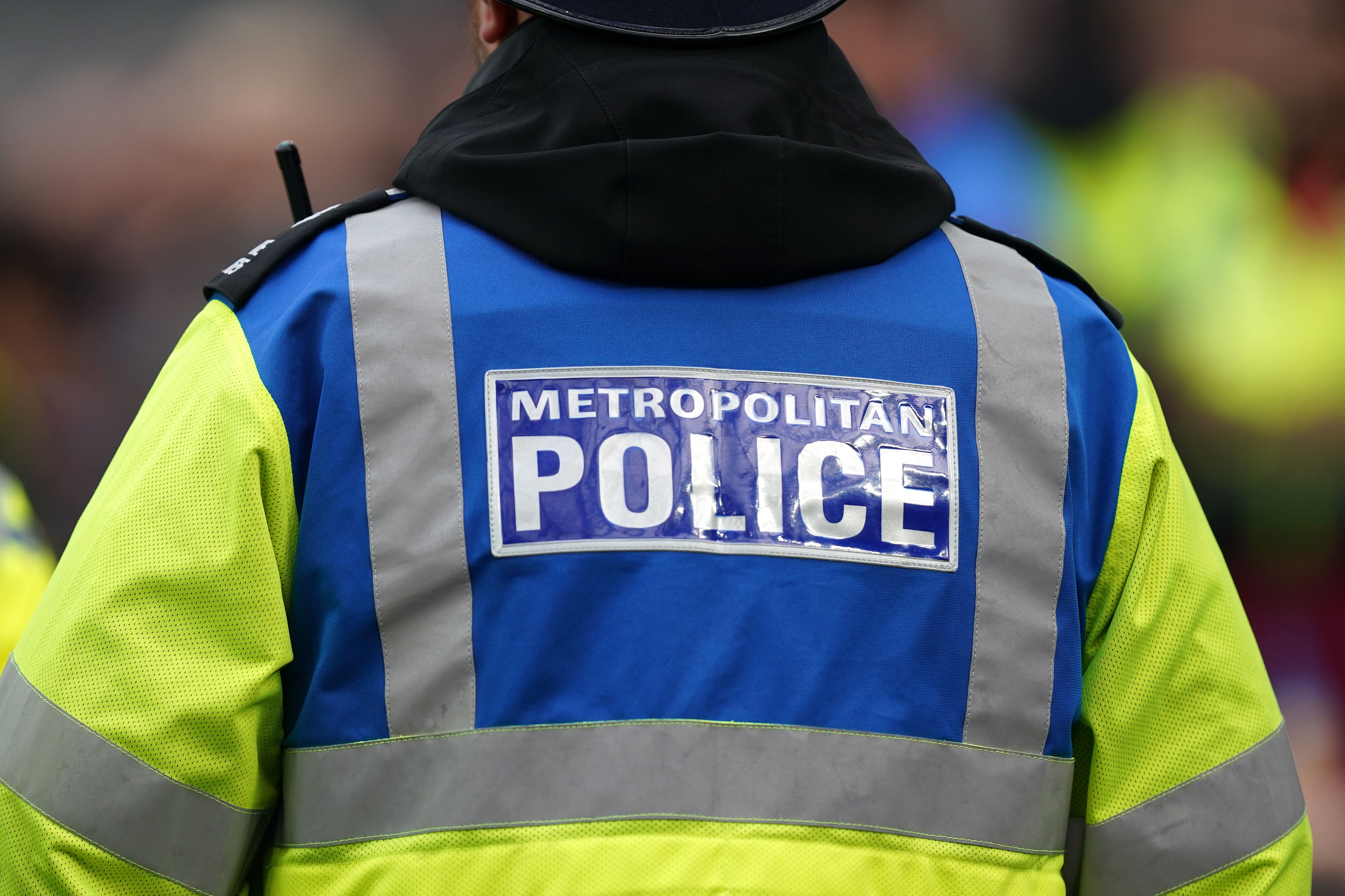 Metropolitan Police logo on the back of a jacket