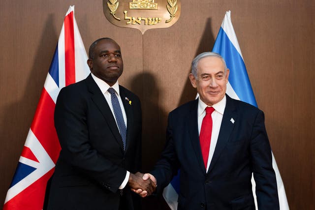 <p>Foreign secretary David Lammy with Israeli prime Benjamin Netanyahu</p>