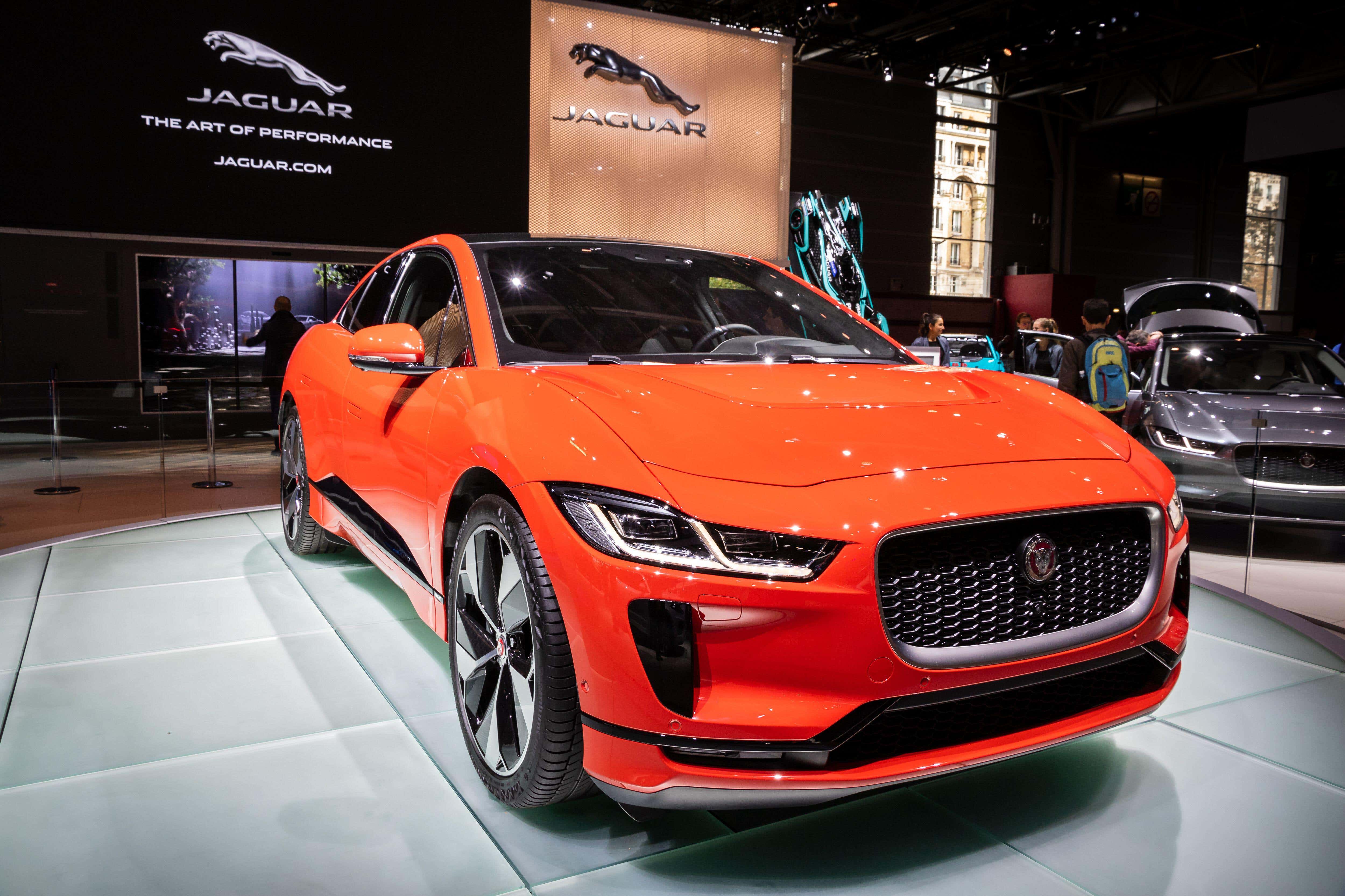 A Jaguar I-pace electric suv car showcased at the Paris Motor Show. Paris, France – October 2, 2018