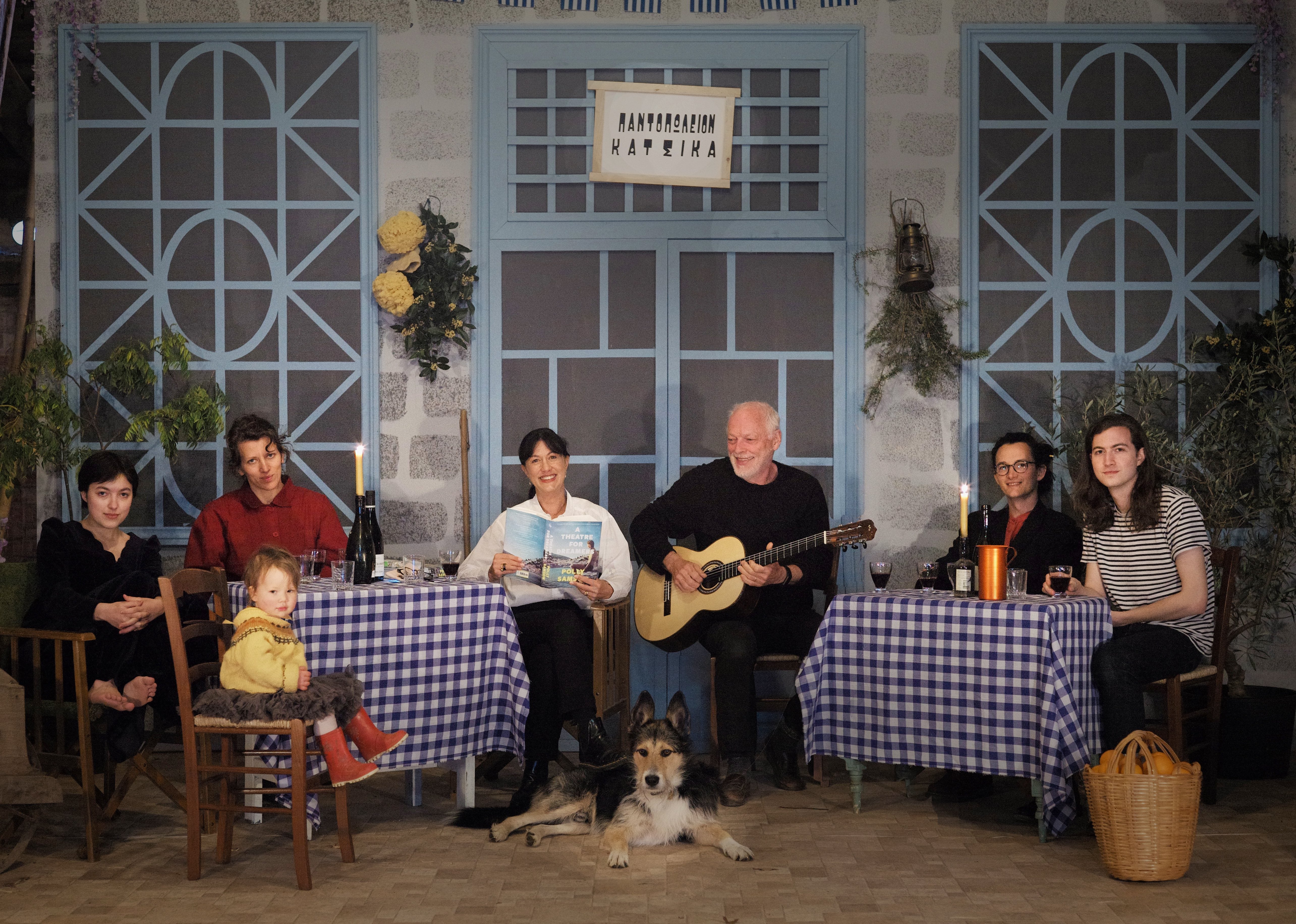 Von Trapped: Polly Samson and Gilmour (centre) with their children